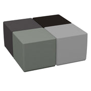 SoftScape 18" Square Ottoman 16" Height, 4-Piece - Gray/Light Gray