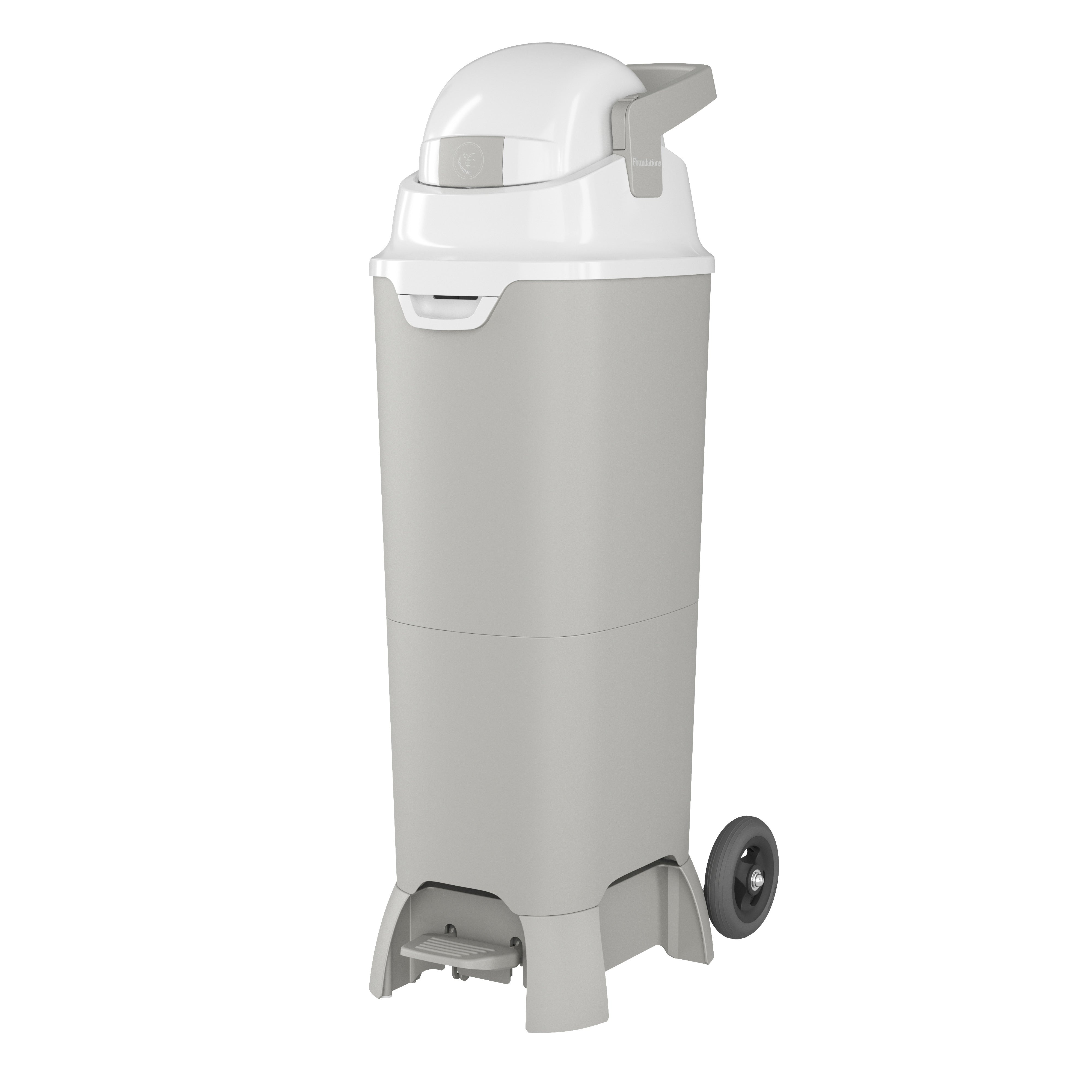 Foundations Pro Hands-Free Diaper Pail, Gray