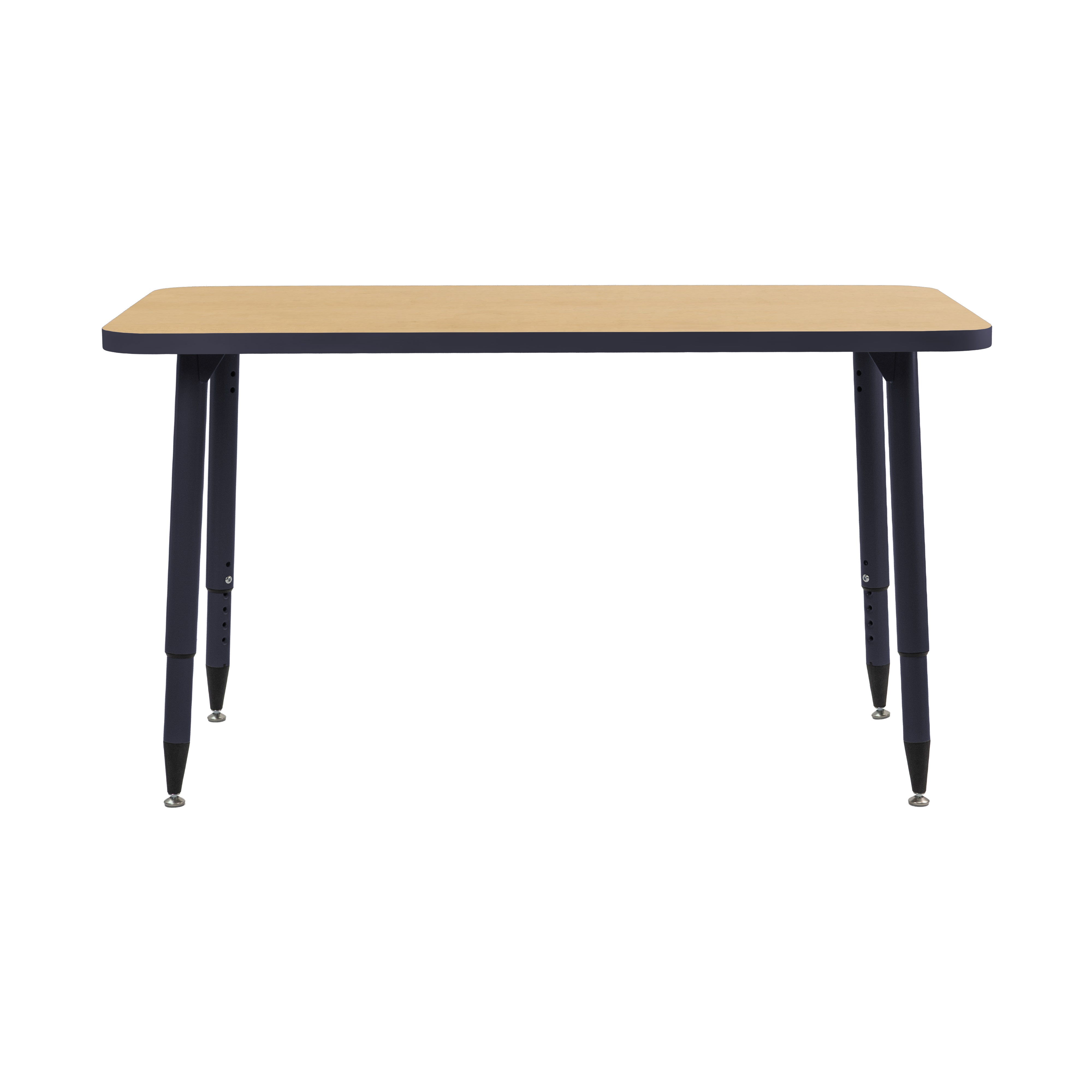 Adapte 24" x 48" Rectangle Thermofused Activity Table with Adjustable Tapered Legs - Maple/Navy