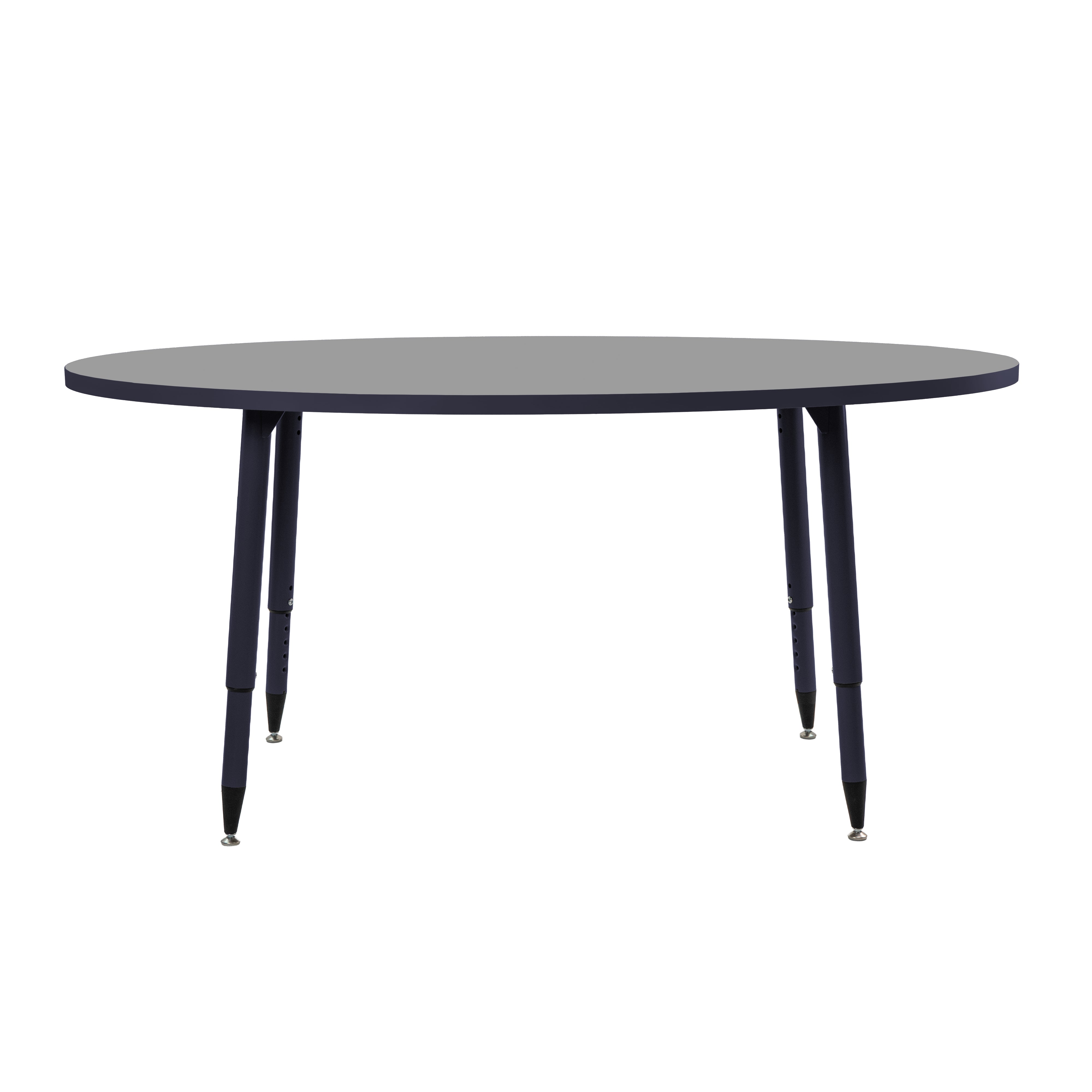 Adapte 30" x 60" Oval Thermofused Activity Table with Adjustable Tapered Legs - Gray/Navy