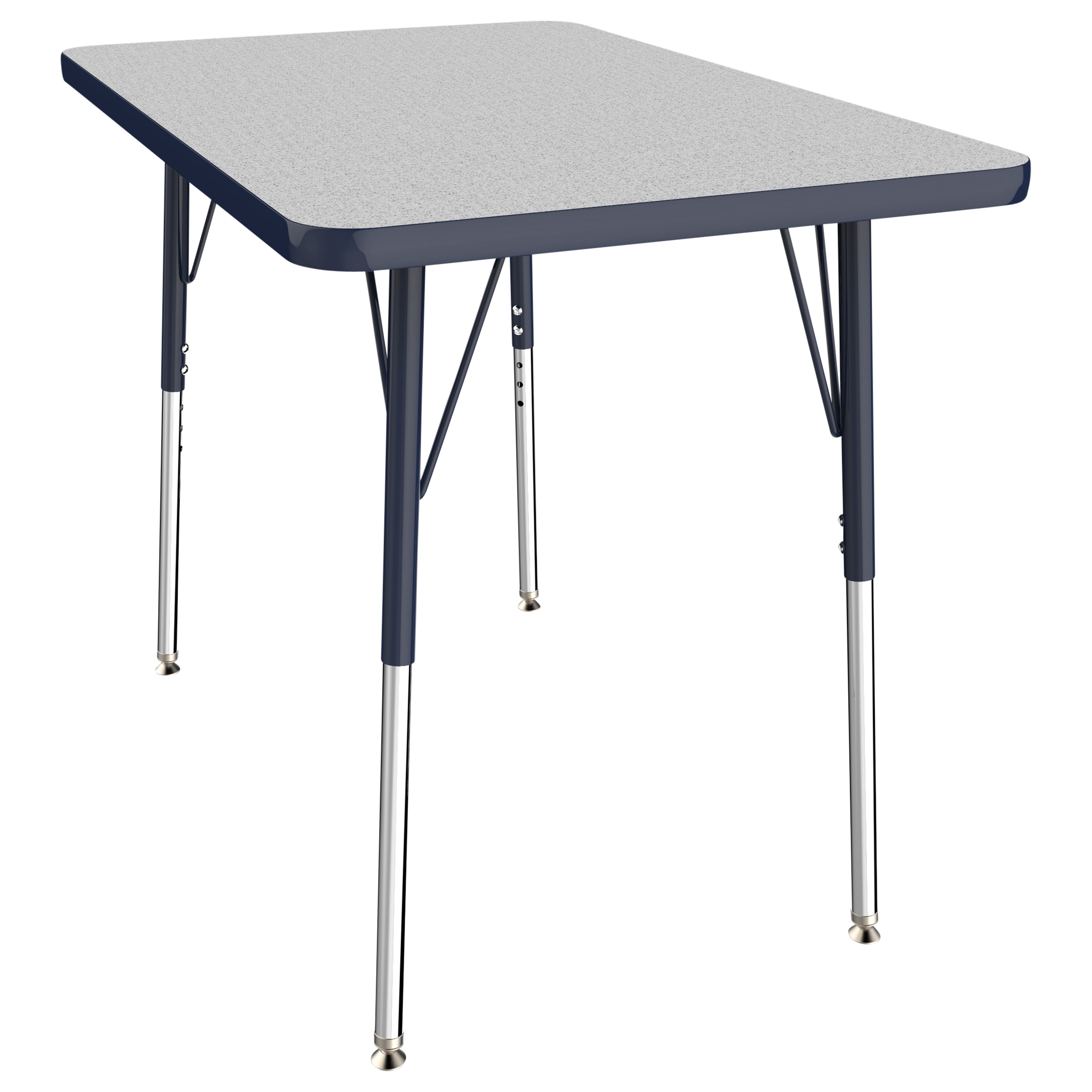 24" x 36" Rectangle T-Molding Activity Table with Adjustable Standard Swivel Glide Legs - Gray/Navy
