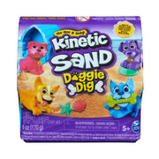 Kinetic Sand, Doggie Dig with Surprise Multipurpose Dog Tool, 6oz Beach Sand and Play Sand Storage Styles May Vary, Sensory Toys for Kids
