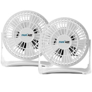 FanFair FanFair 4-inch Personal Desk Fan (White) x2