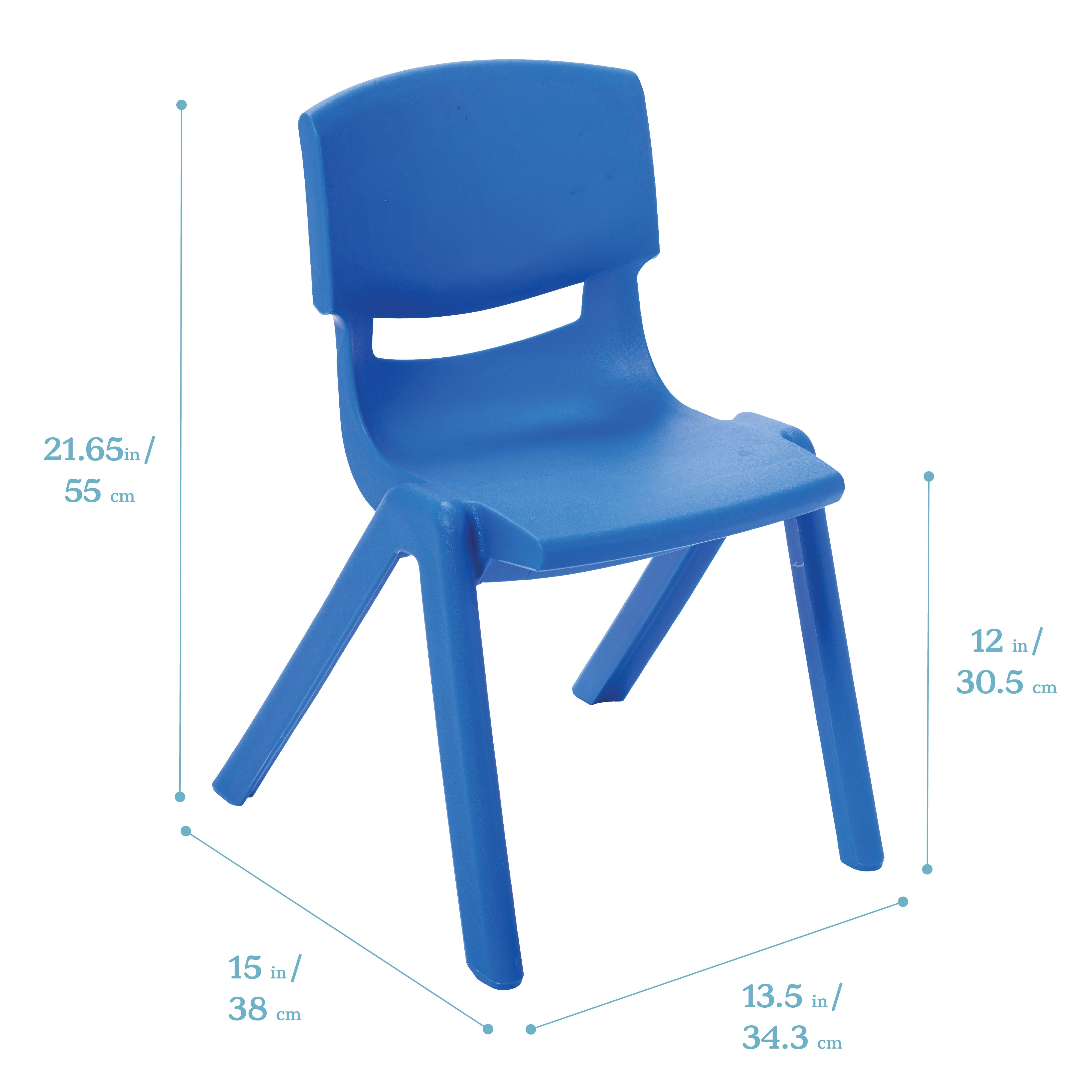 12in Plastic School Stack Chair 10-Pack - Blue