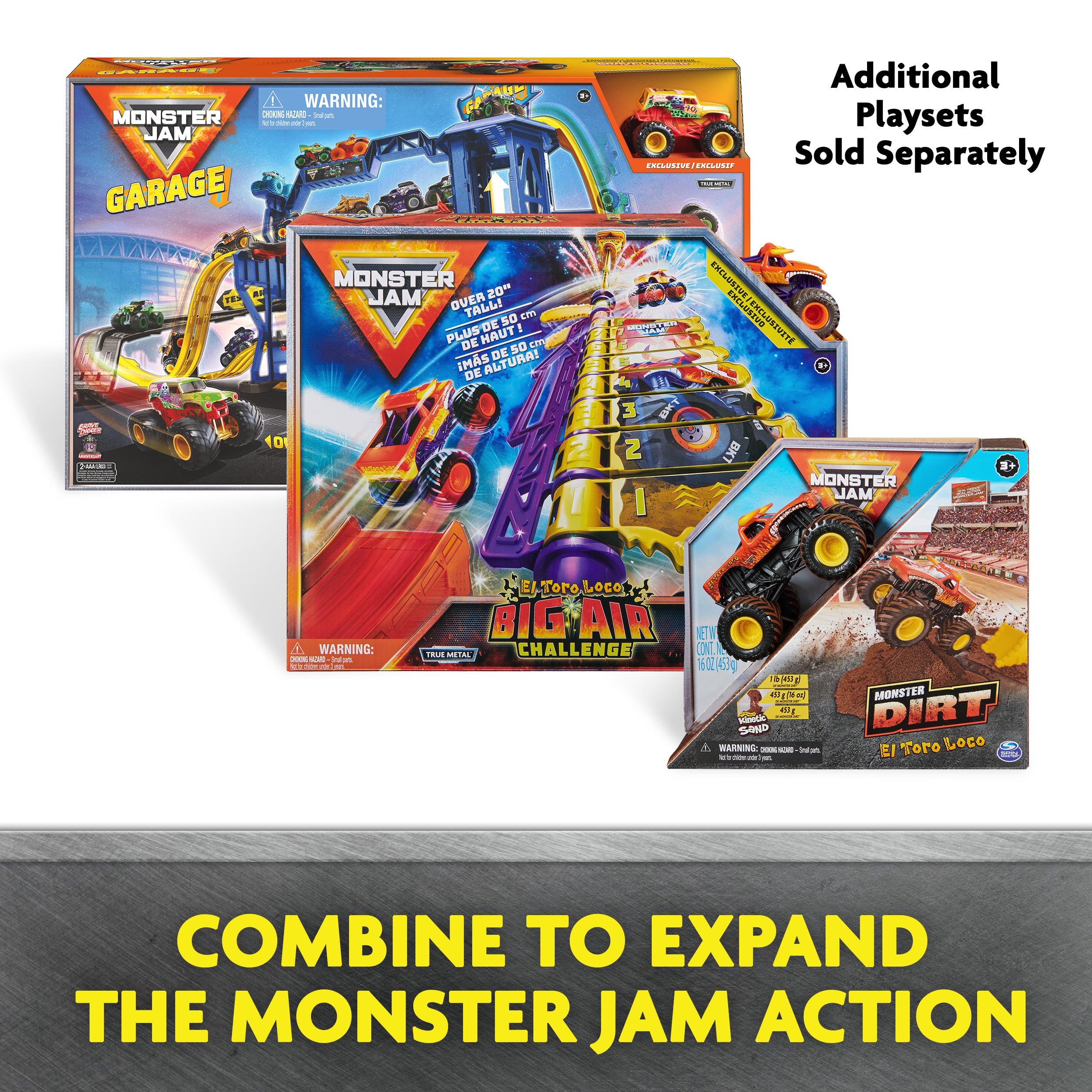 Monster Jam, Transforming Hauler Playset and Storage with Exclusive El Toro Loco Monster Truck, 1:64 Scale, Kids Toys for Boys and Girls Ages 4 and Up