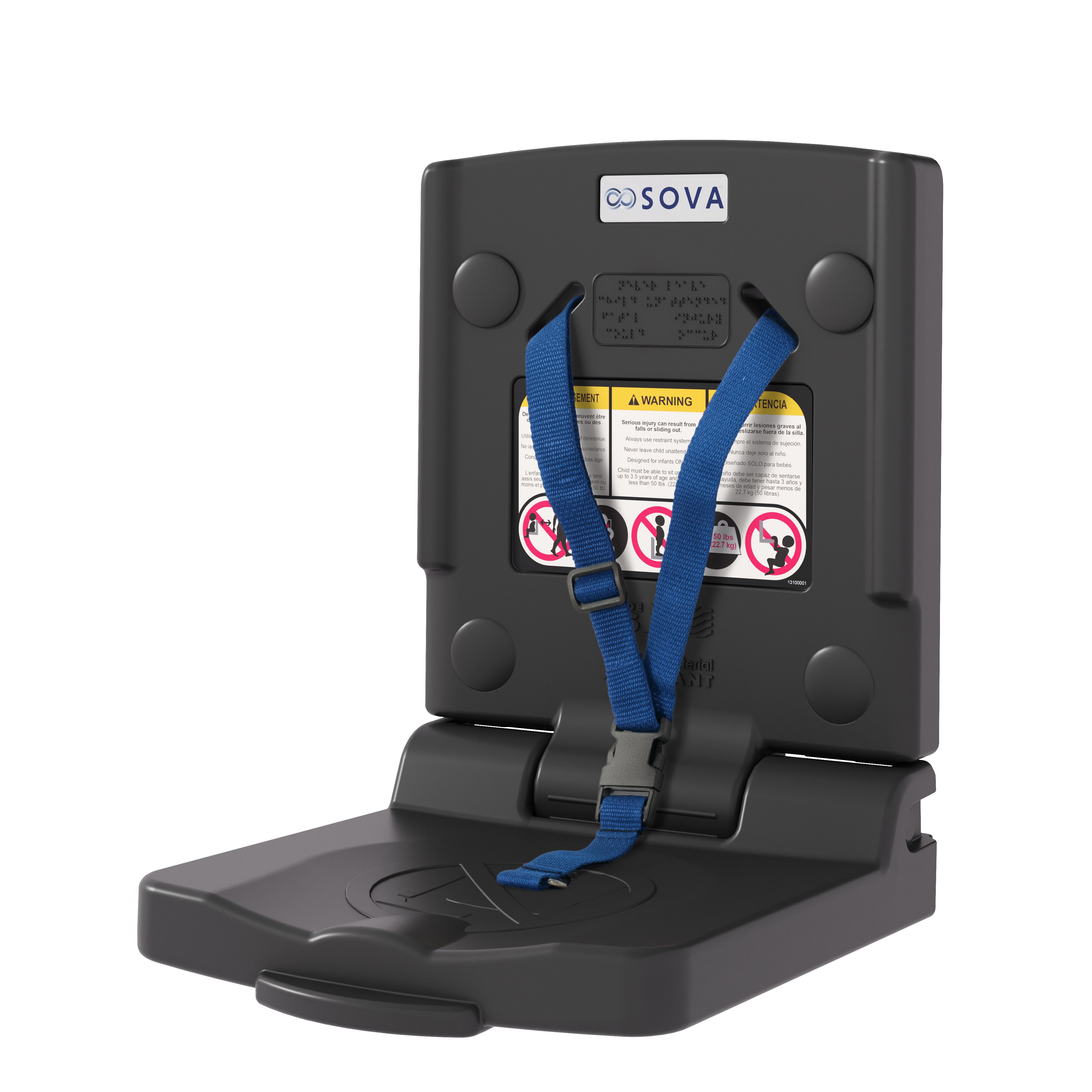 Wall Mounted Toddler Safety Seat - Black