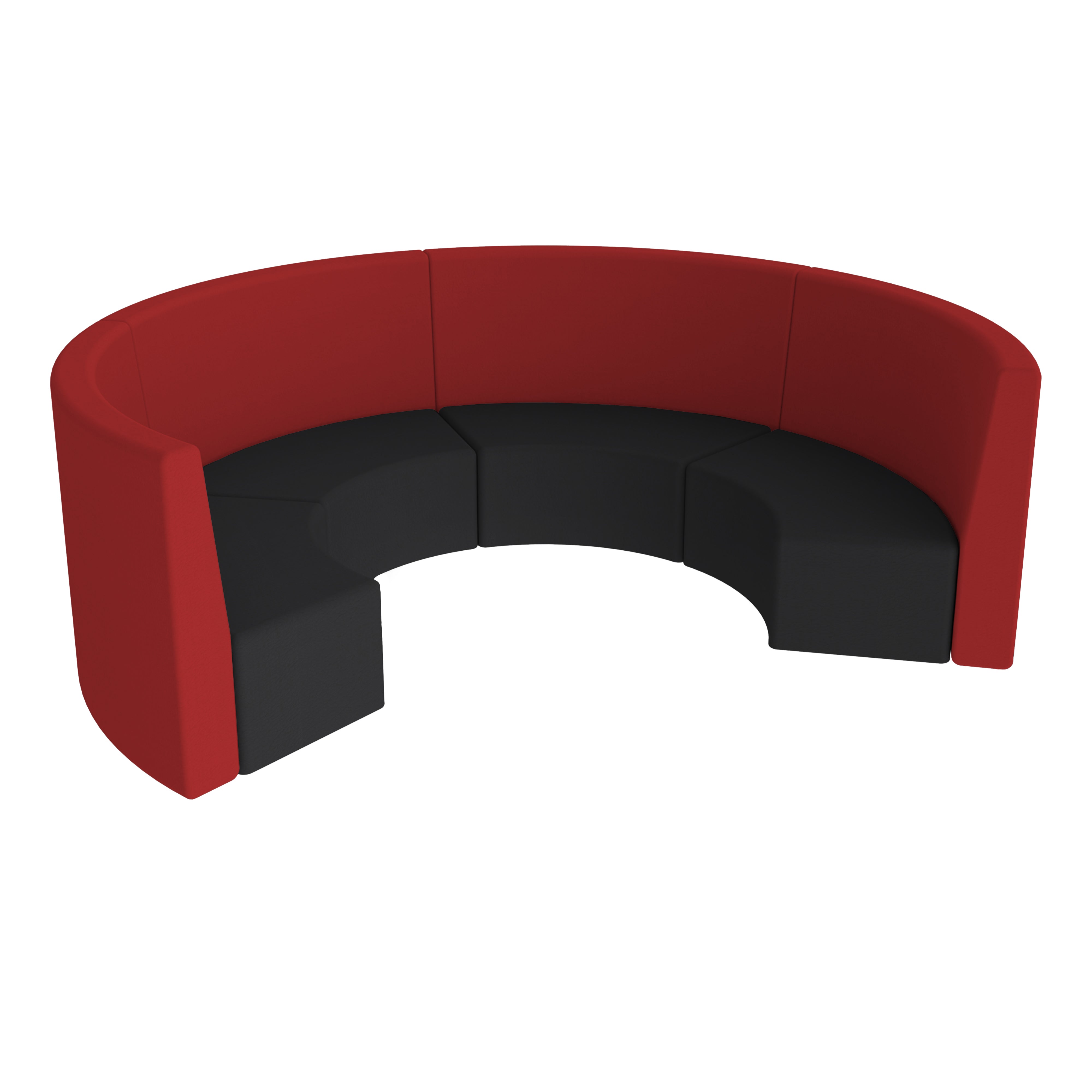 Pro Series Tallback S Curve Chairs 12" Seat Height, 4-Piece Set - Black/Crimson