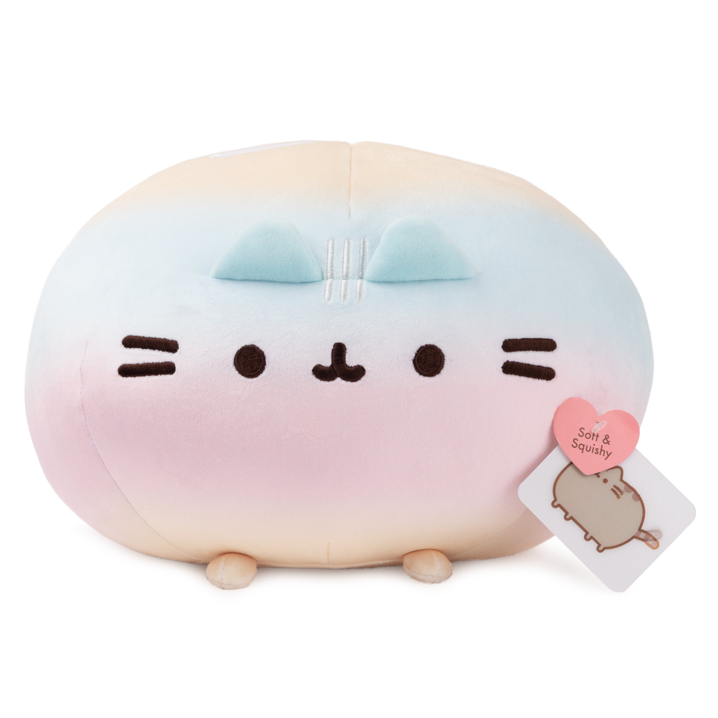 GUND Pusheen Rainbow Round Pusheen Squisheen Plush, Squishy Stuffed Animal for Ages 8 and Up, Rainbow, 11”