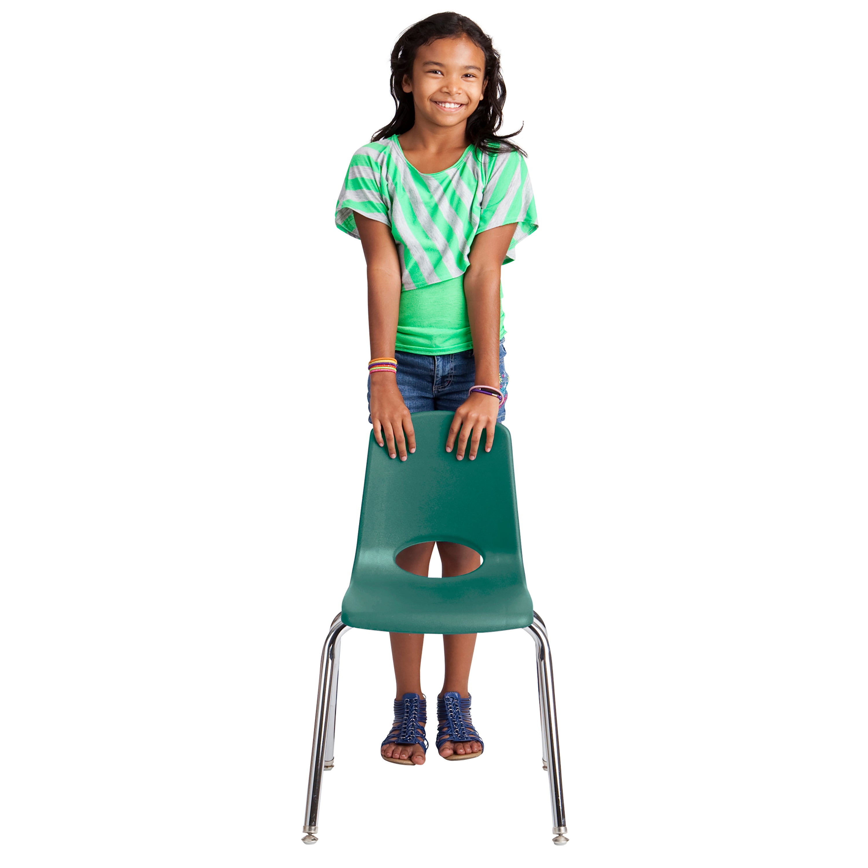 16" Stack Chair with Swivel Glides, 6-Piece - Assorted