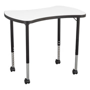 23" x 35" Bowtie Collaborative Dry-Erase Activity Table with Adjustable Mobile Legs - Whiteboard/Black