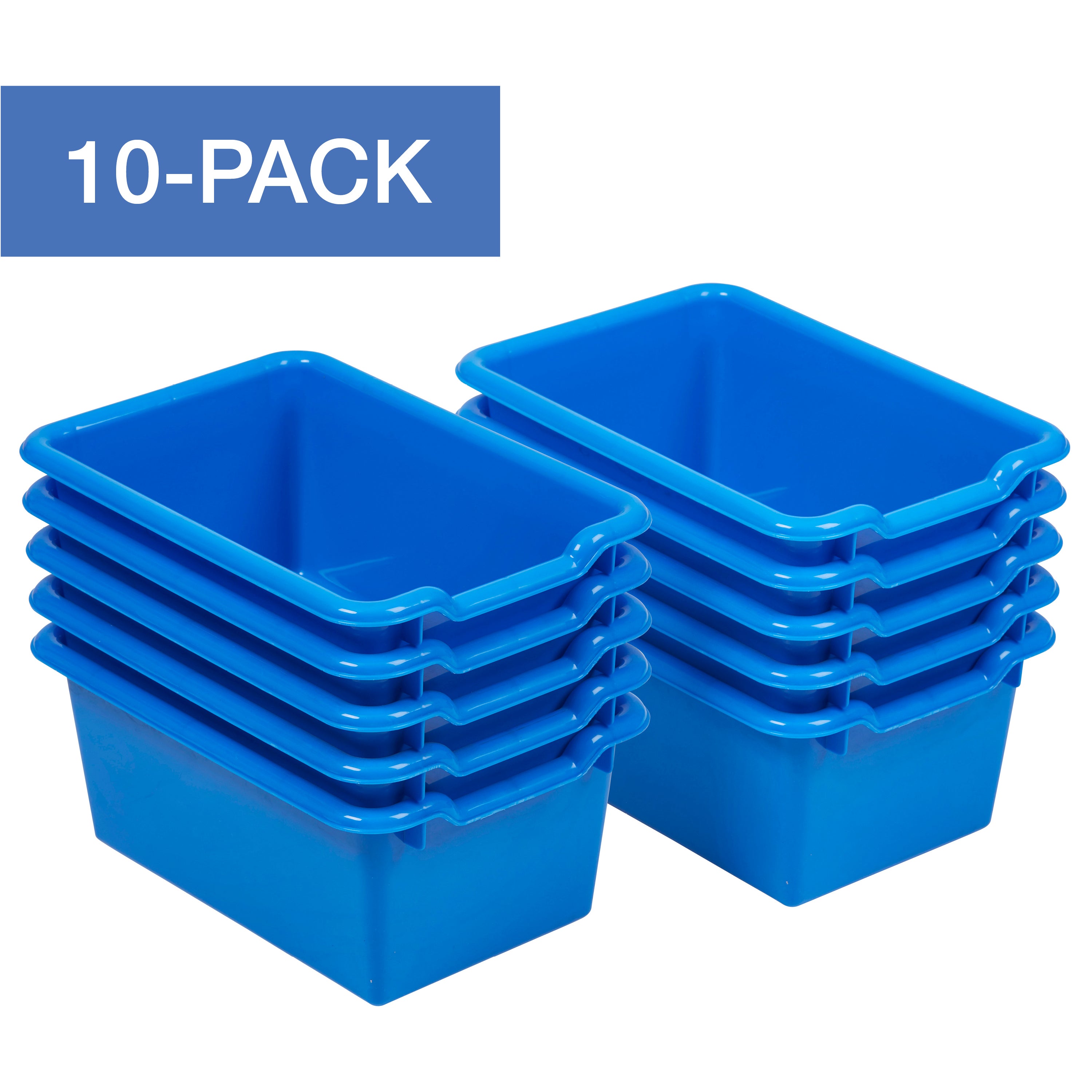 Scoop Front Storage Bins - Blue 5 Pack