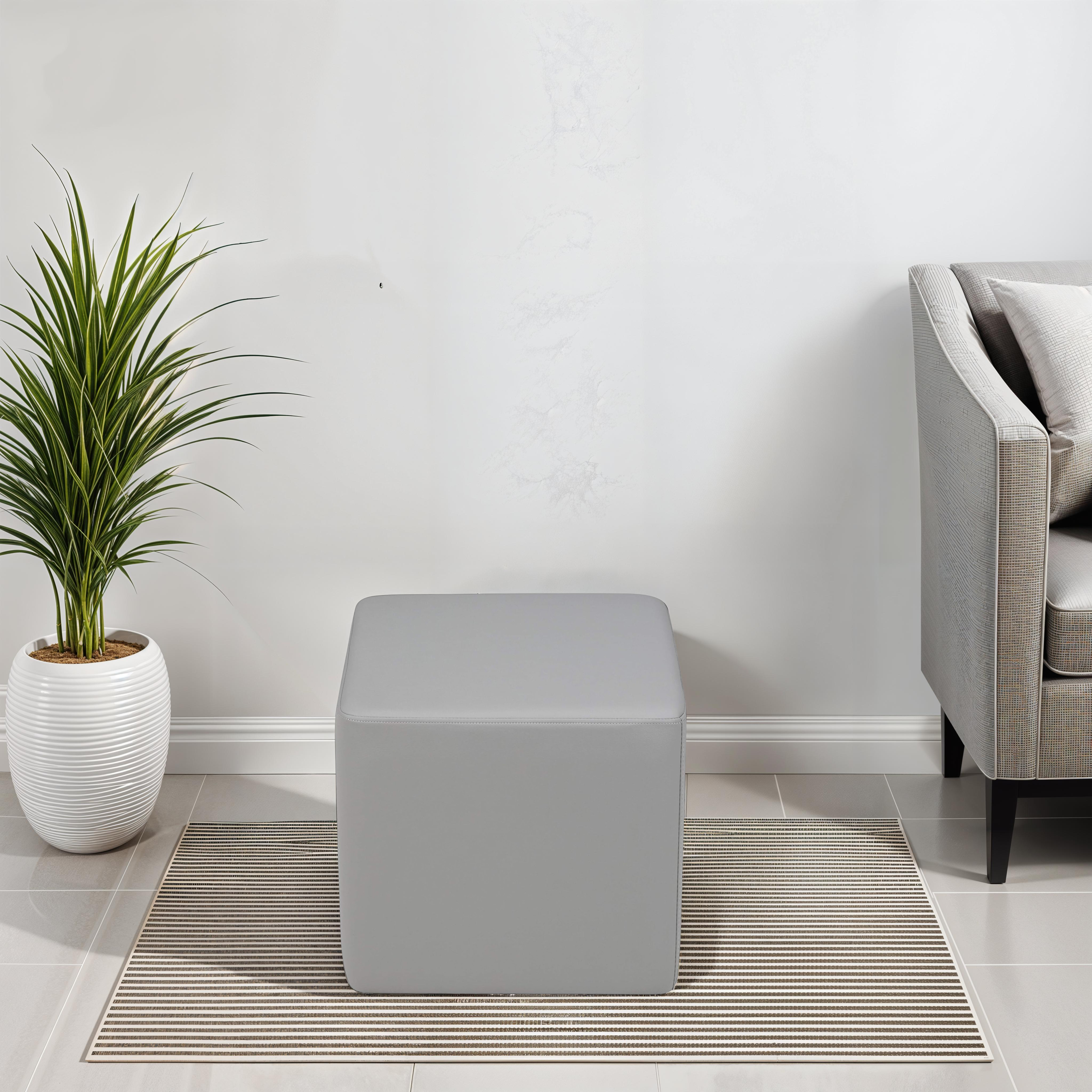 Pro Series Upholstered Square Ottoman 18" Height - Gray