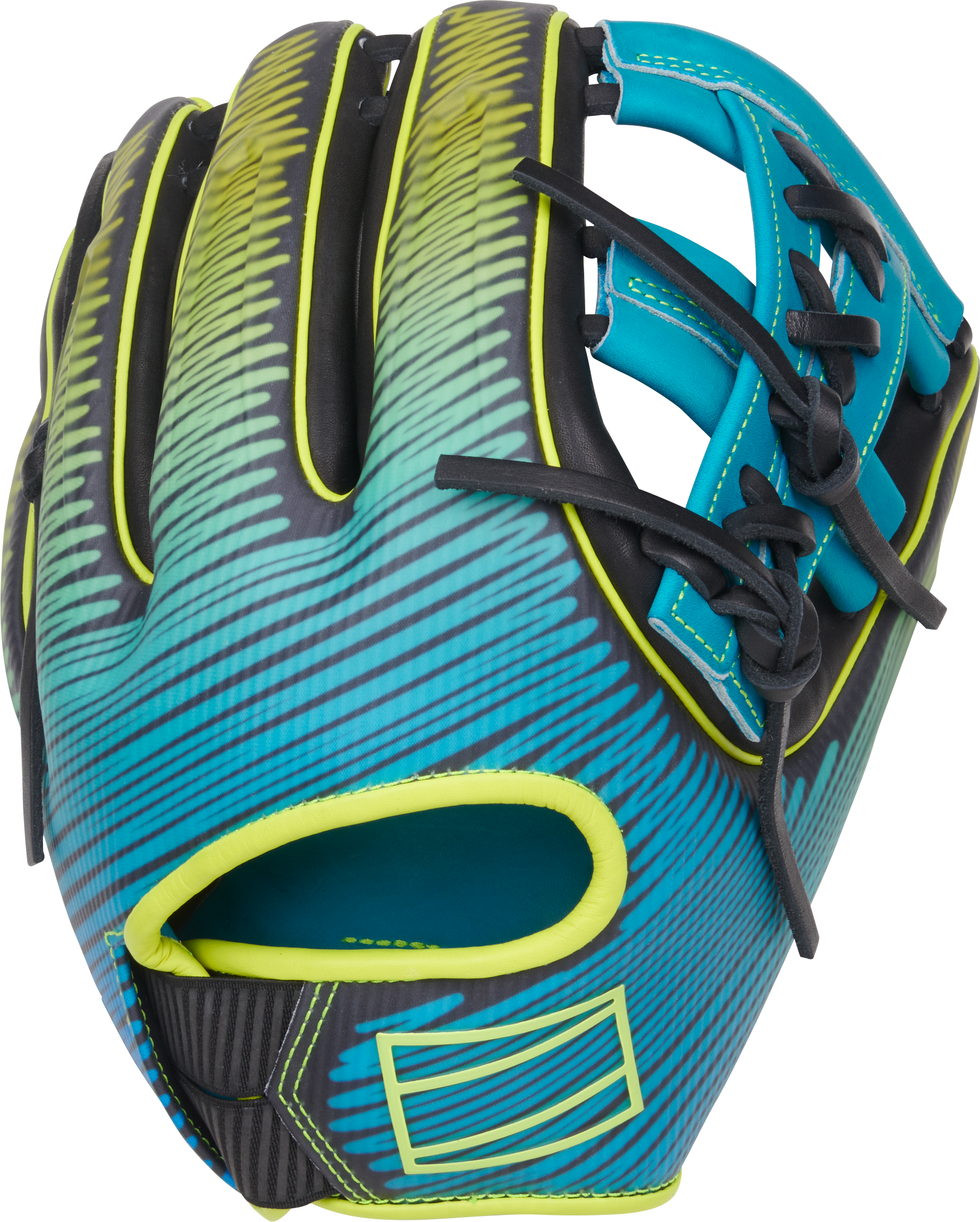 Rawlings Rev1X Series 11.75-Inch Baseball Glove - Right Hand Thrower - Teal/Yellow/Black