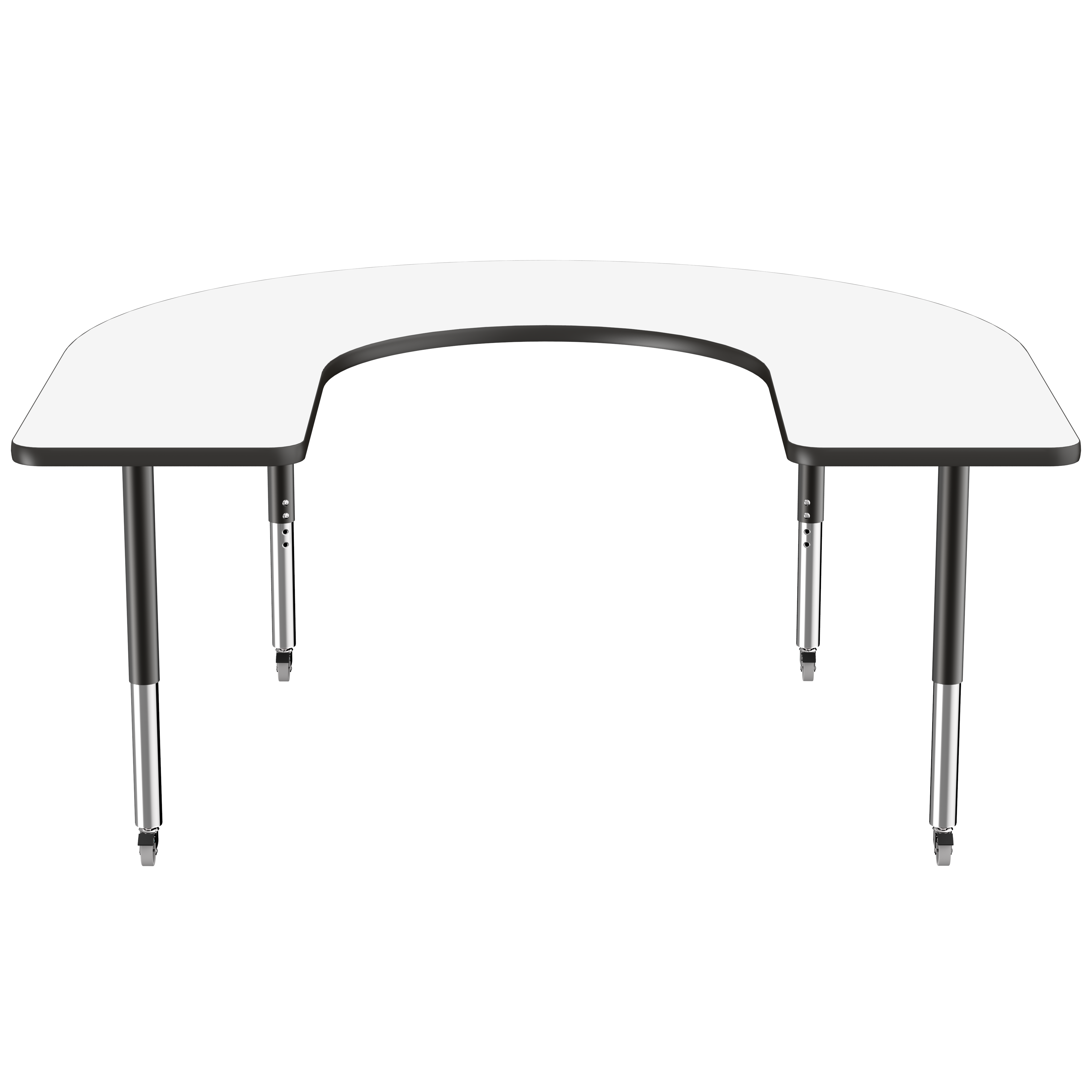 60" x 66" Horseshoe Dry-Erase Activity Table with Adjustable Super Legs - Whiteboard/Black