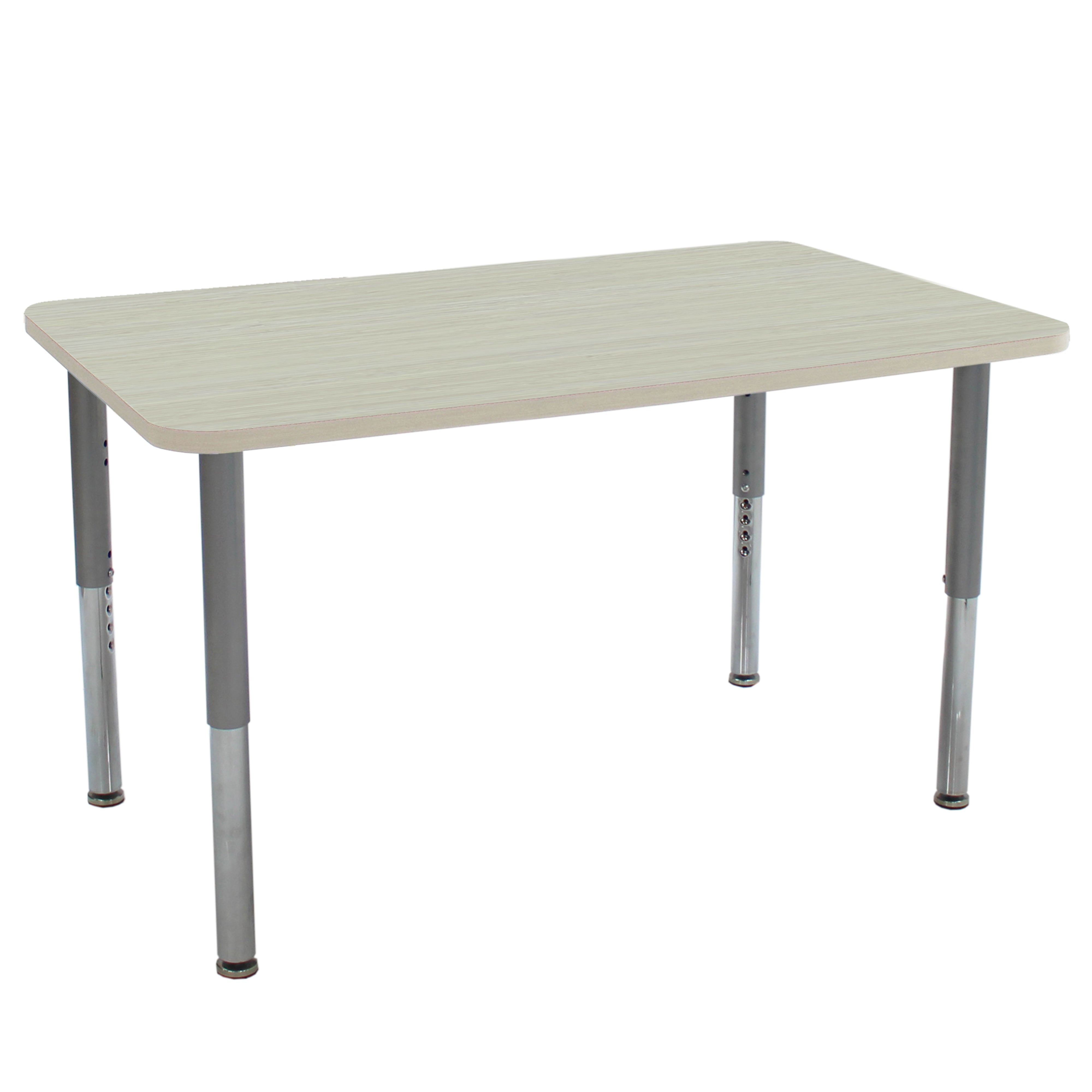 30" x 48" Rectangle La Madera Activity Table with Adjustable Super Legs - Asian Sand/Silver