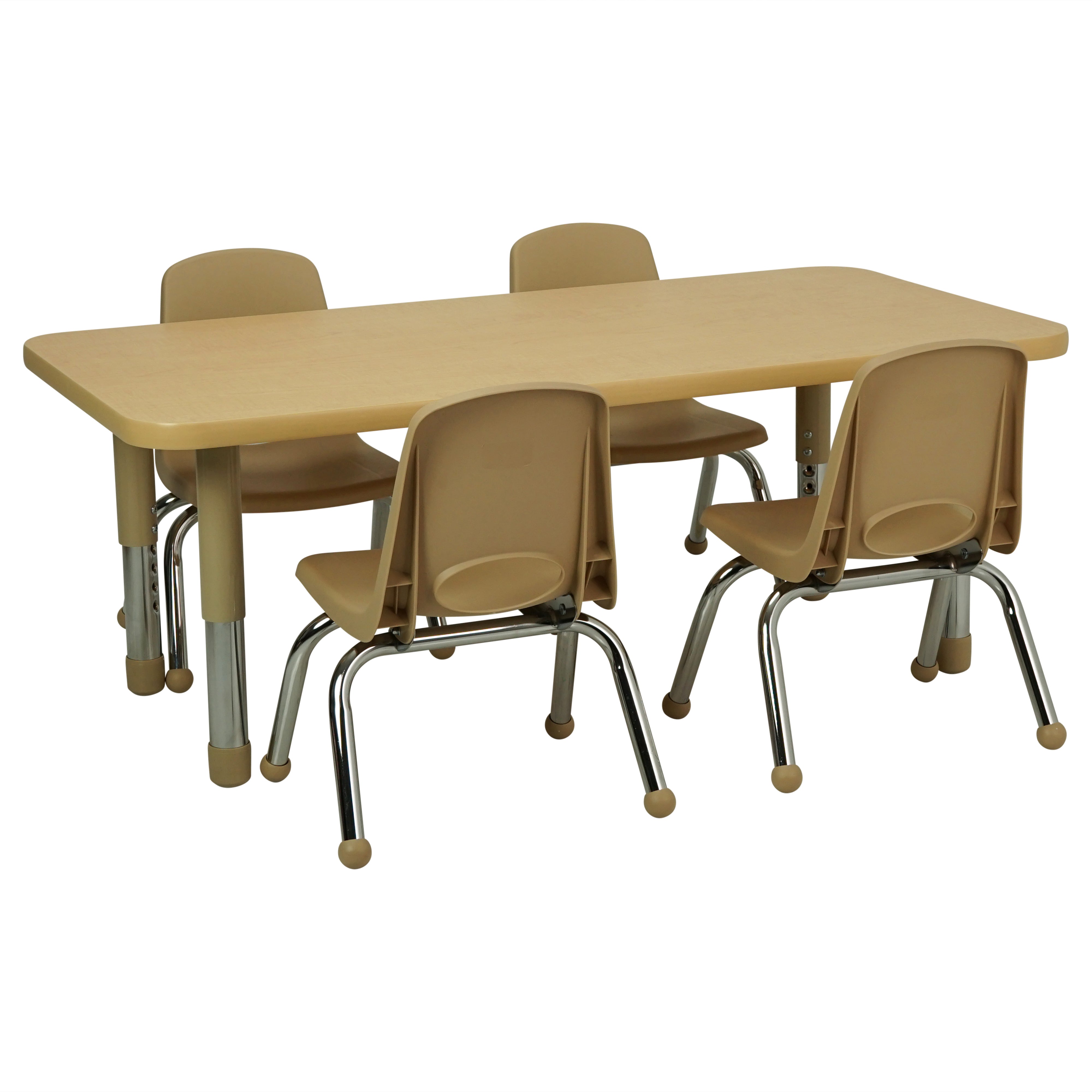 24" x 48" Rectangle T-Molding Activity Table with Adjustable Tiny Tot Legs - Maple/Sand
