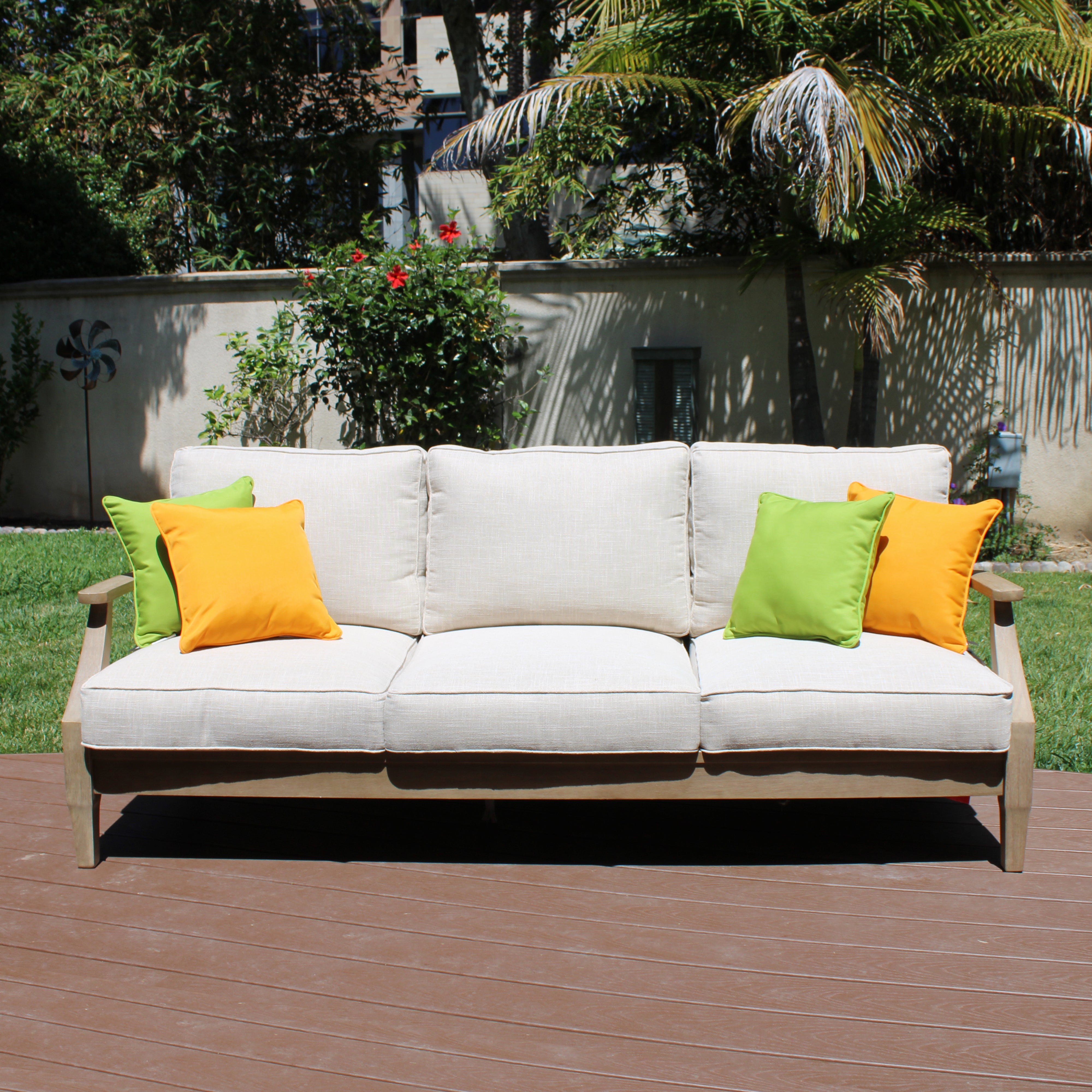 Presidio 15" x 15" Square Indoor/Outdoor Pillow with Piping, 2-Piece - Lime Green