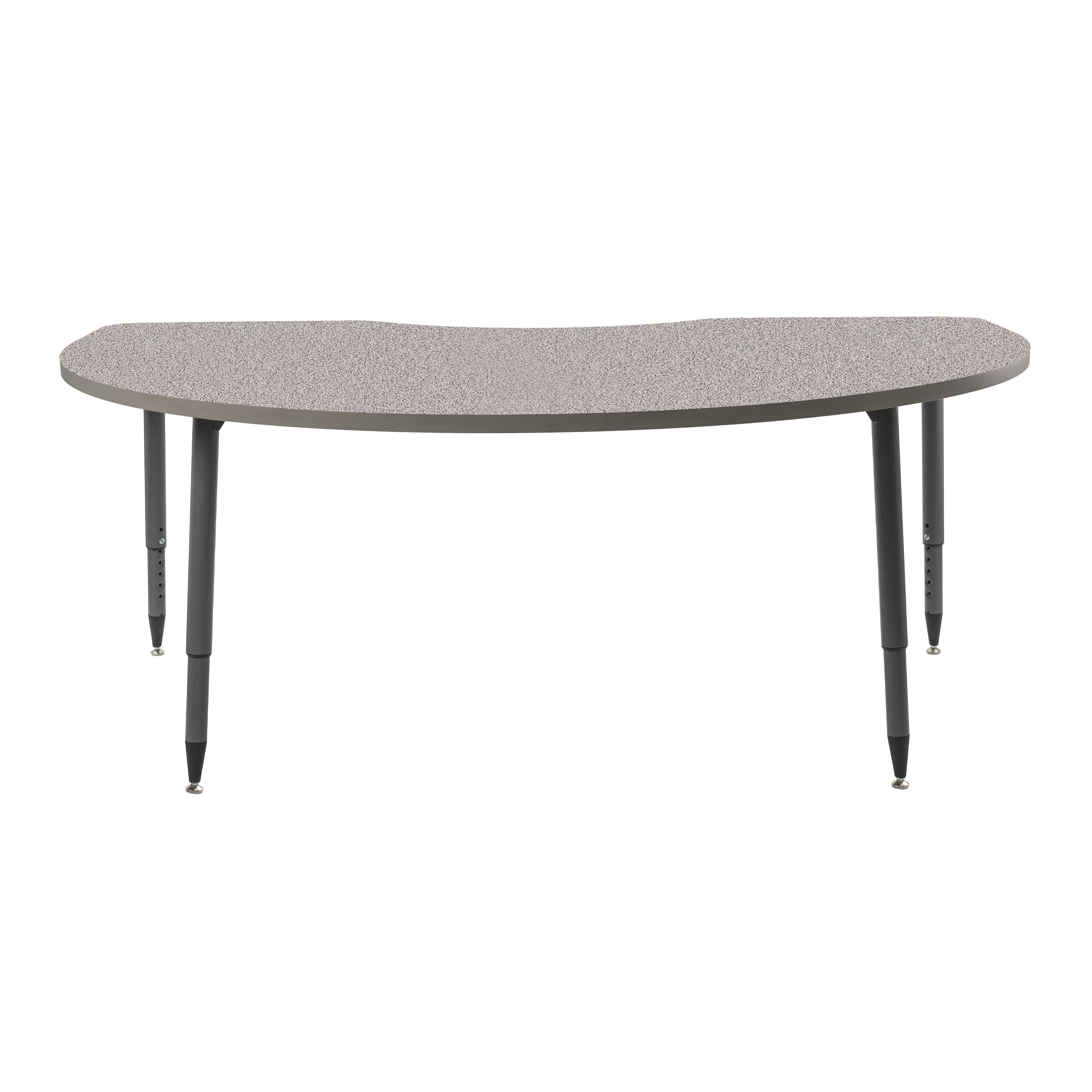 Adapte 48" x 72" Kidney Thermofused Activity Table with Adjustable Tapered Legs - Gray/North Sea