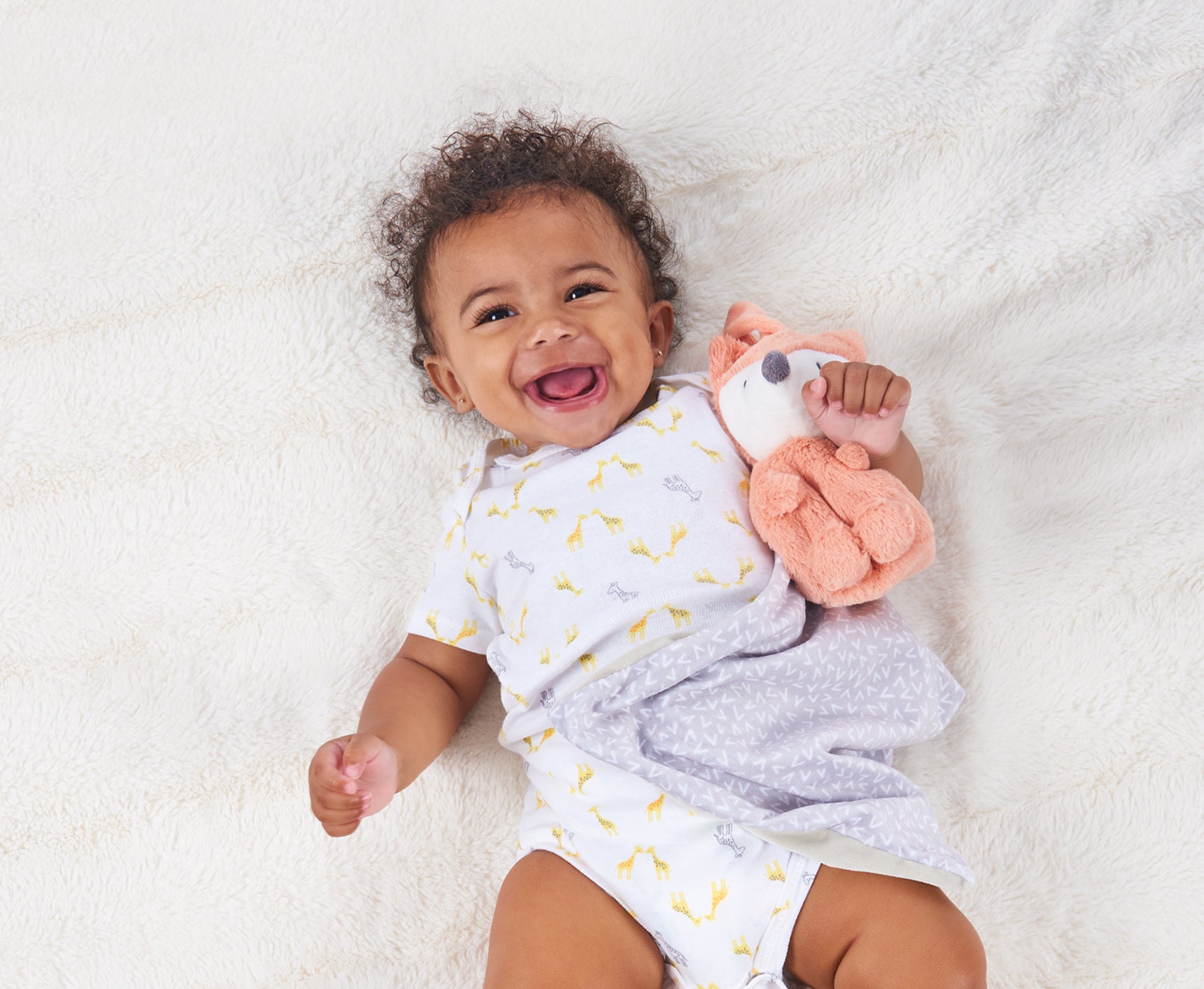 Baby GUND Lil’ Luvs Tuck-Away Lovey, Emory Fox, Ultra Soft Animal Plush Toy with Built-In Baby Blanket for Babies and Newborns