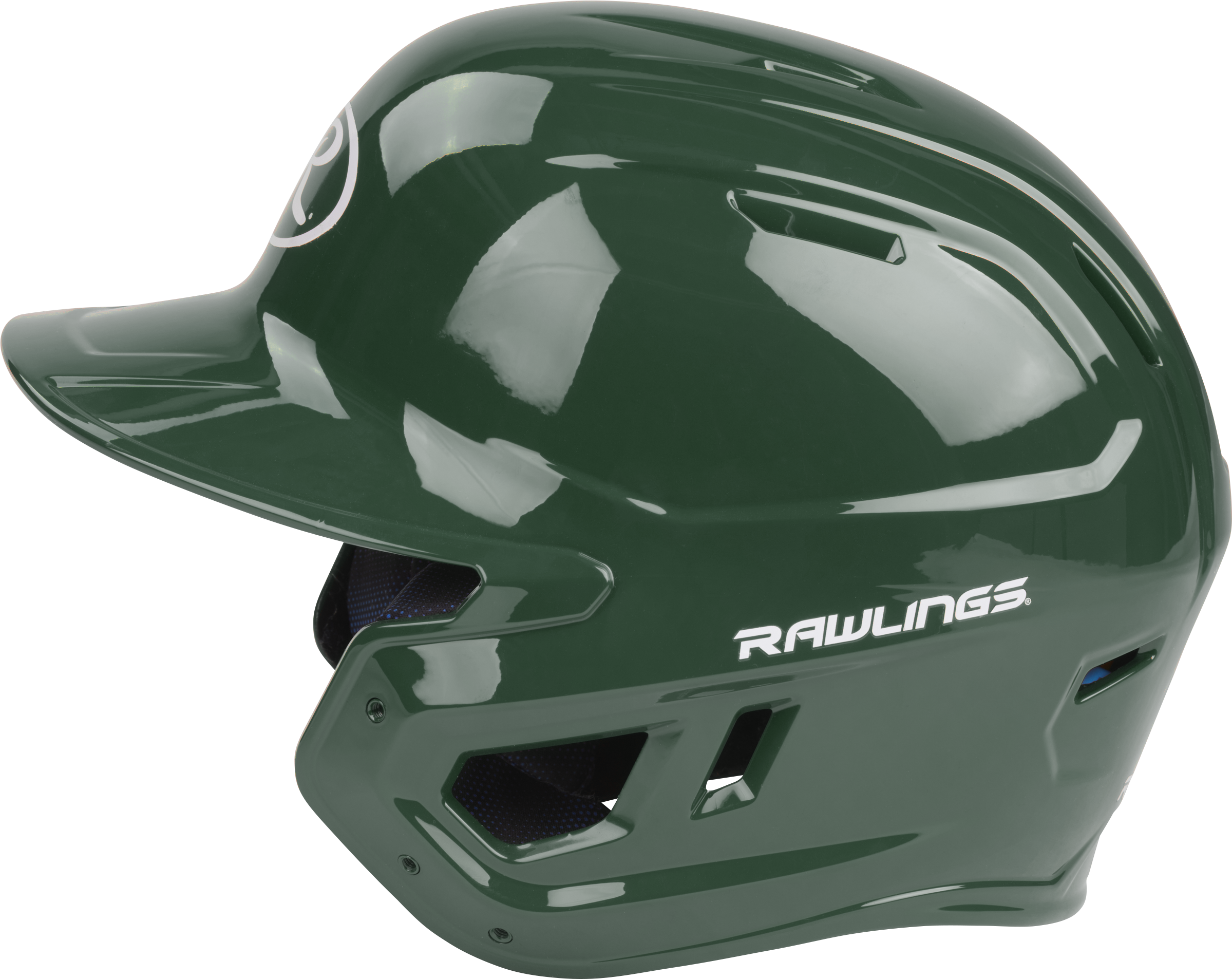 Rawlings Mach Gloss Junior Baseball Helmet - Dark Green