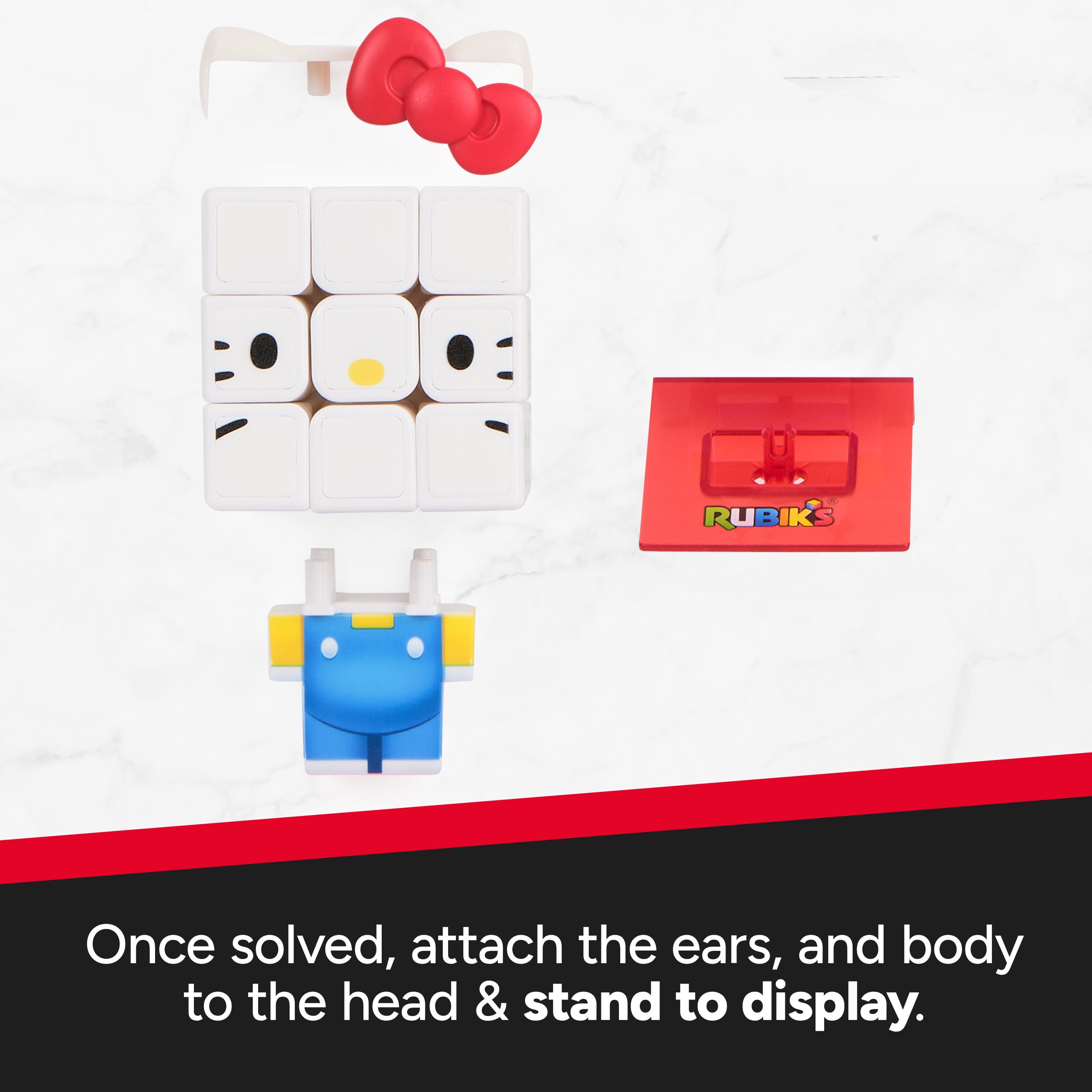 Rubik’s Cube Hello Kitty Cuber, Problem-Solving Challenging Brain Teaser Collectible Sanrio Hello Kitty Fidget Toy, For Adults & Kids Ages 8 and up
