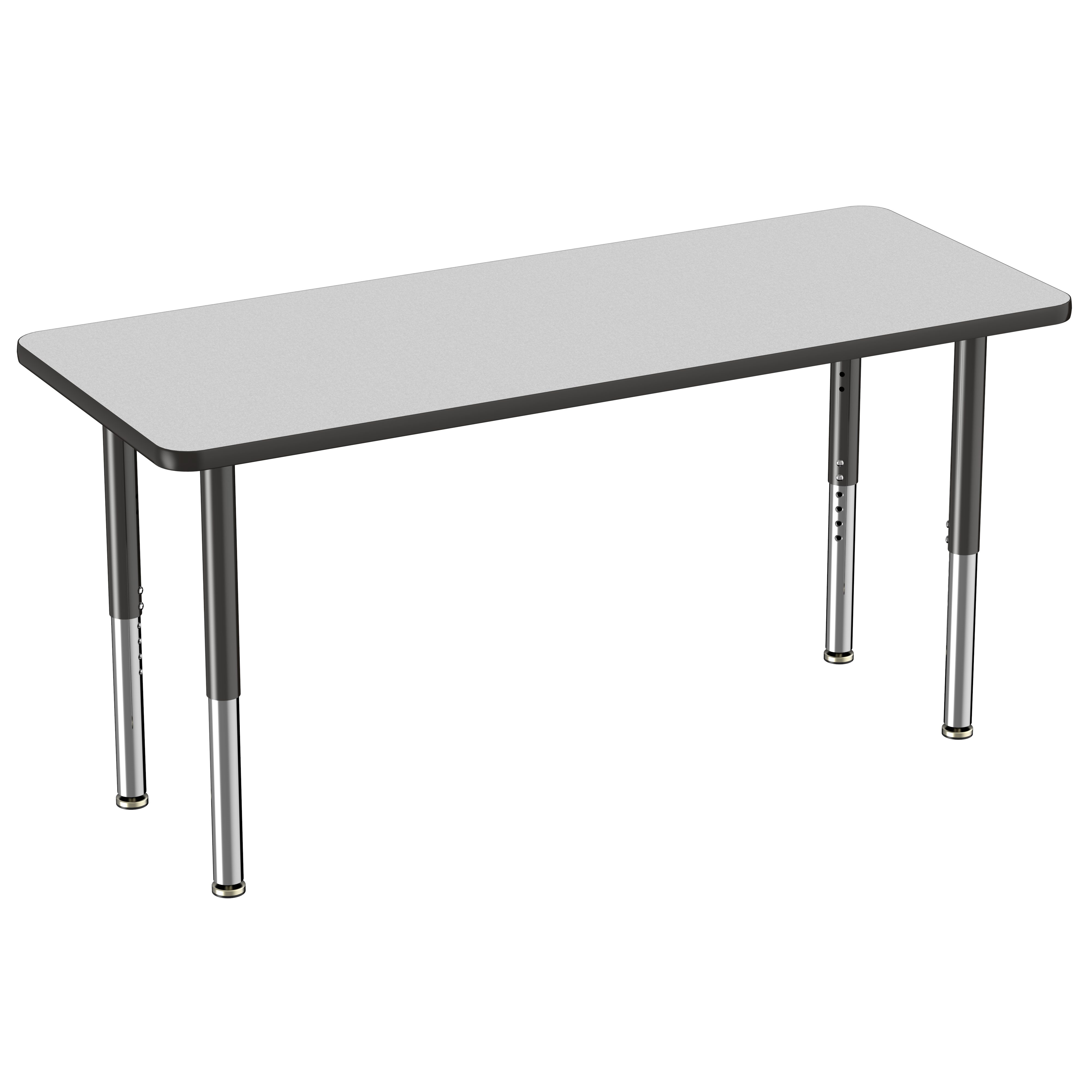 24" x 60" Rectangle T-Molding Activity Table with Adjustable Super Legs - Gray/Black