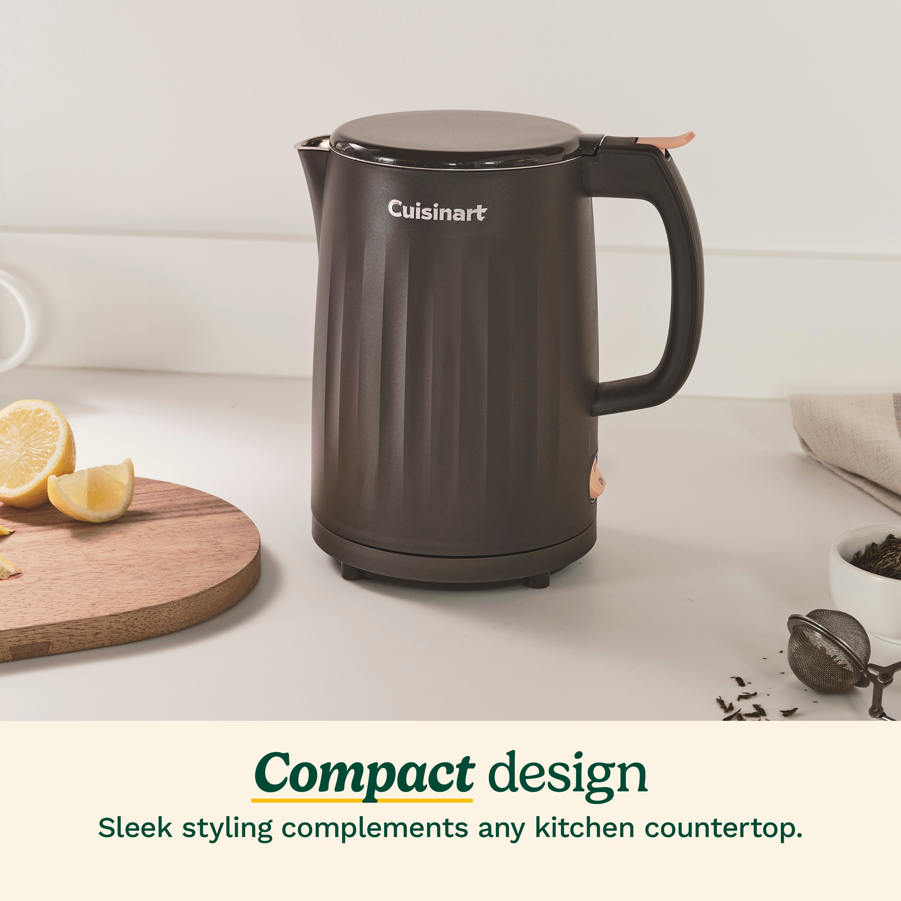 Soho™ 1-Liter Double-Wall Electric Kettle - Warm Black