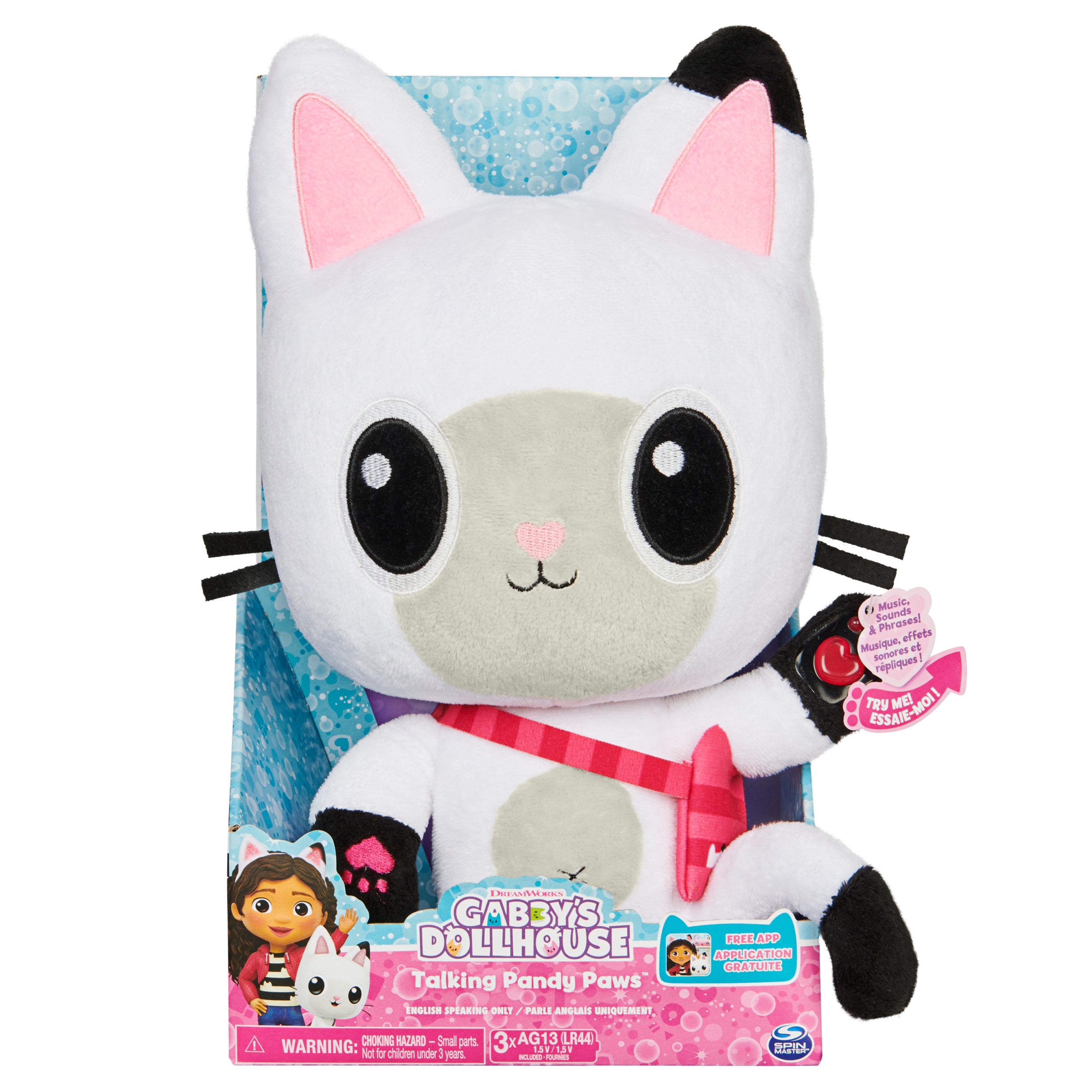 Gabby’s Dollhouse, 13-inch Talking Pandy Paws Plush Toy with Lights, Music and 10 Sounds and Phrases