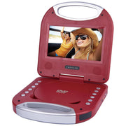 Proscan Proscan 7-In. Portable Standard DVD Player with Earphones, Remote, and Integrated Handle (PDVD7049) - Red