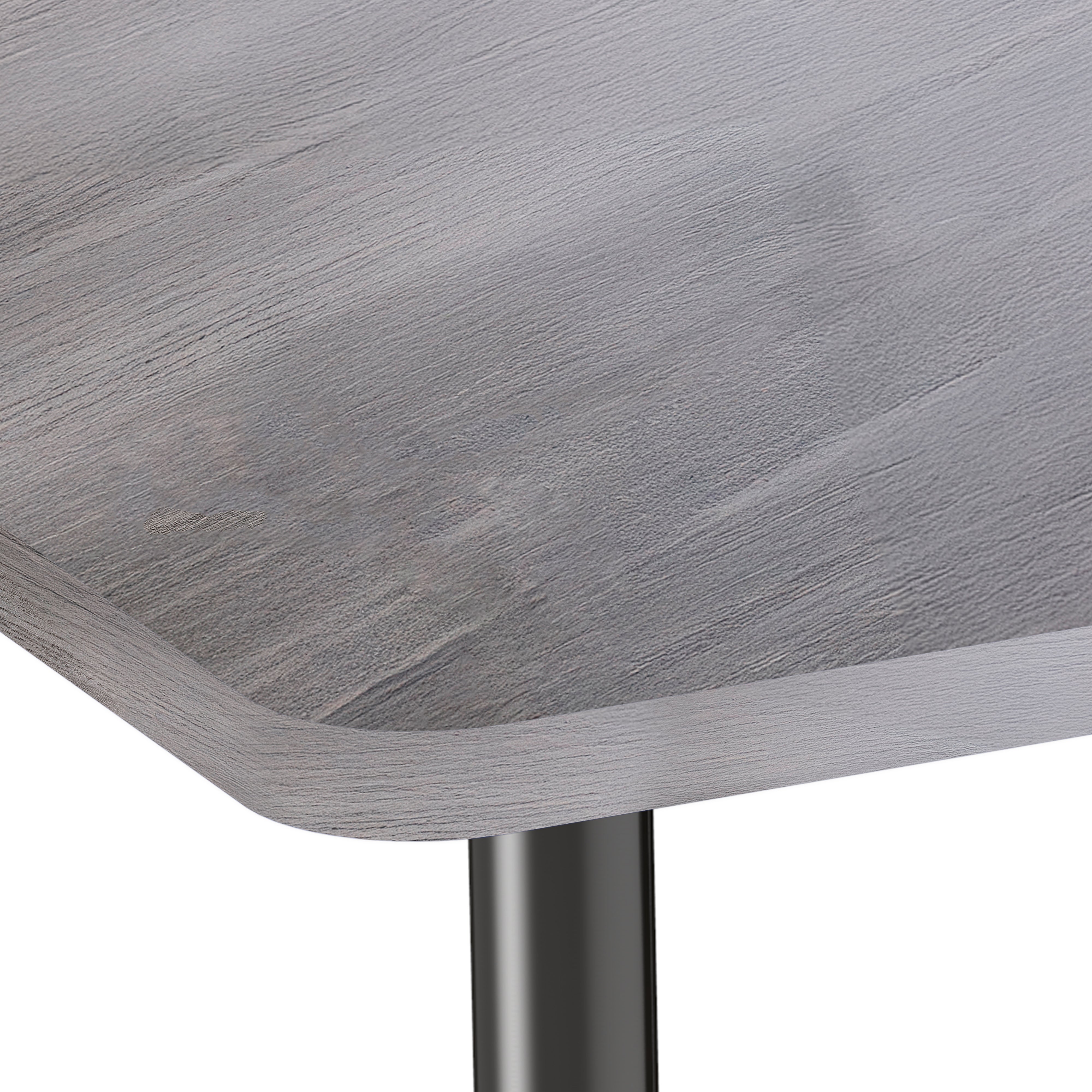 Adapte 24" x 48" Rectangle Woodgrain Activity Table with Adjustable Tapered Legs - Gray Wood/Black