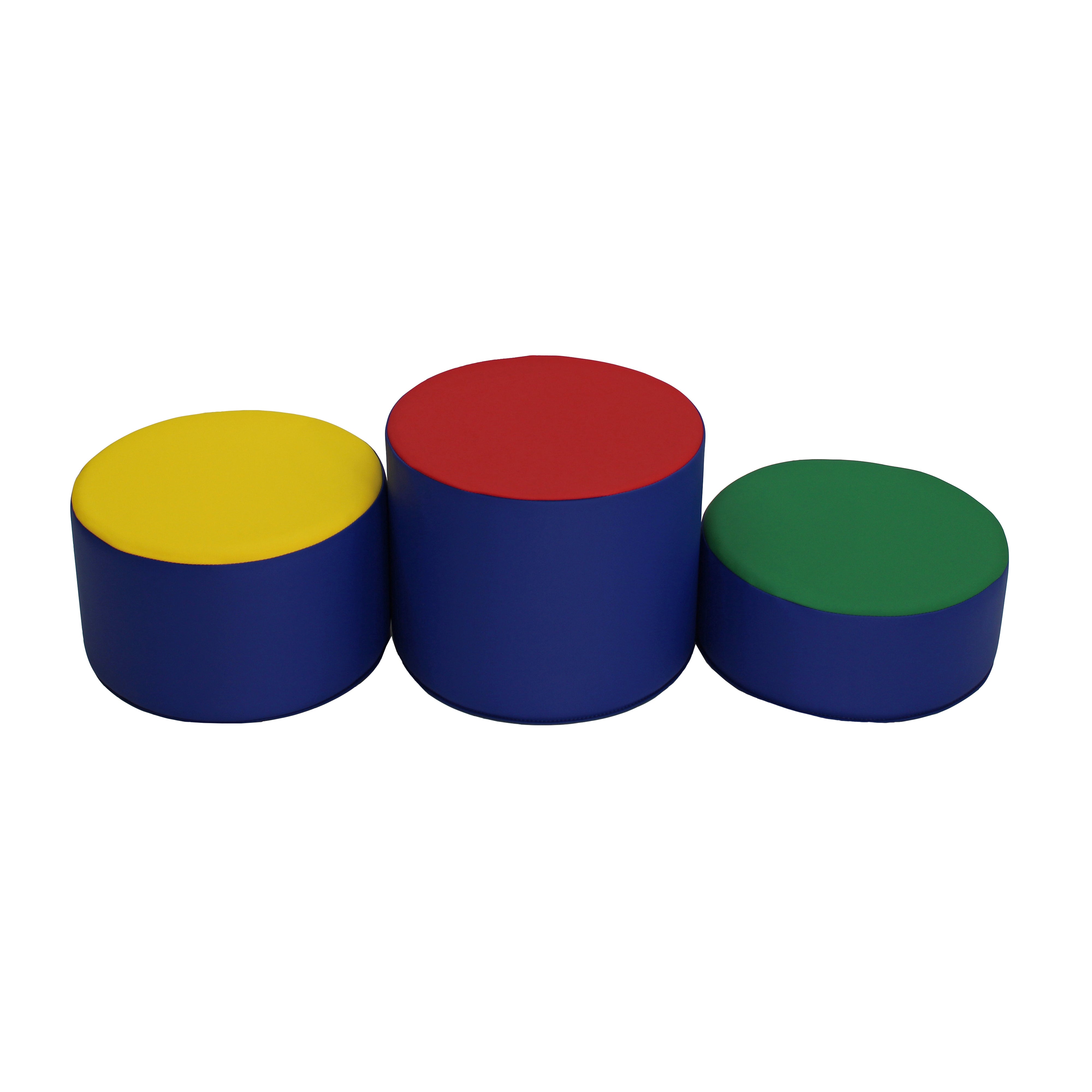 SoftScape 15" Round Ottomans, 3-Piece - Assorted