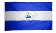 Nicaragua Flag 4x6 ft. Nylon SolarGuard Nyl-Glo 100% Made in USA to Official United Nations Design Specifications.