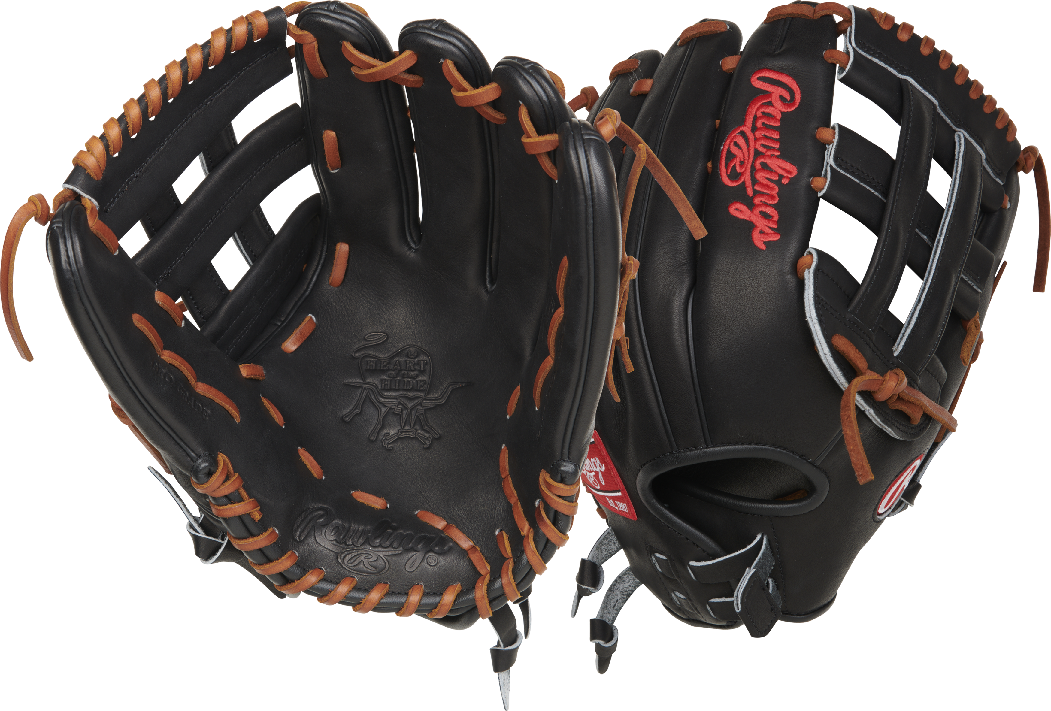 Rawlings Heart Of The Hide Series 13-Inch Slowpitch Softball Glove - Right Hand Thrower - Black