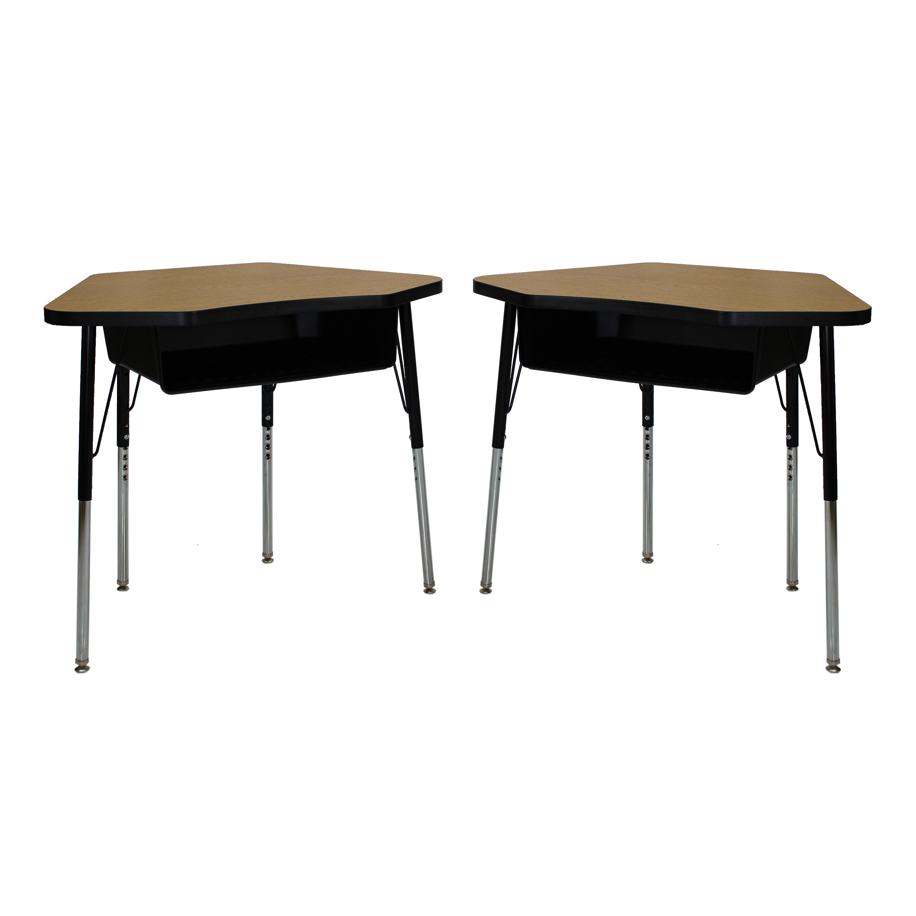 24" x 36" Petal Book Box Desk with Adjustable Standard Swivel Glide Legs, 2-Piece - Oak/Black