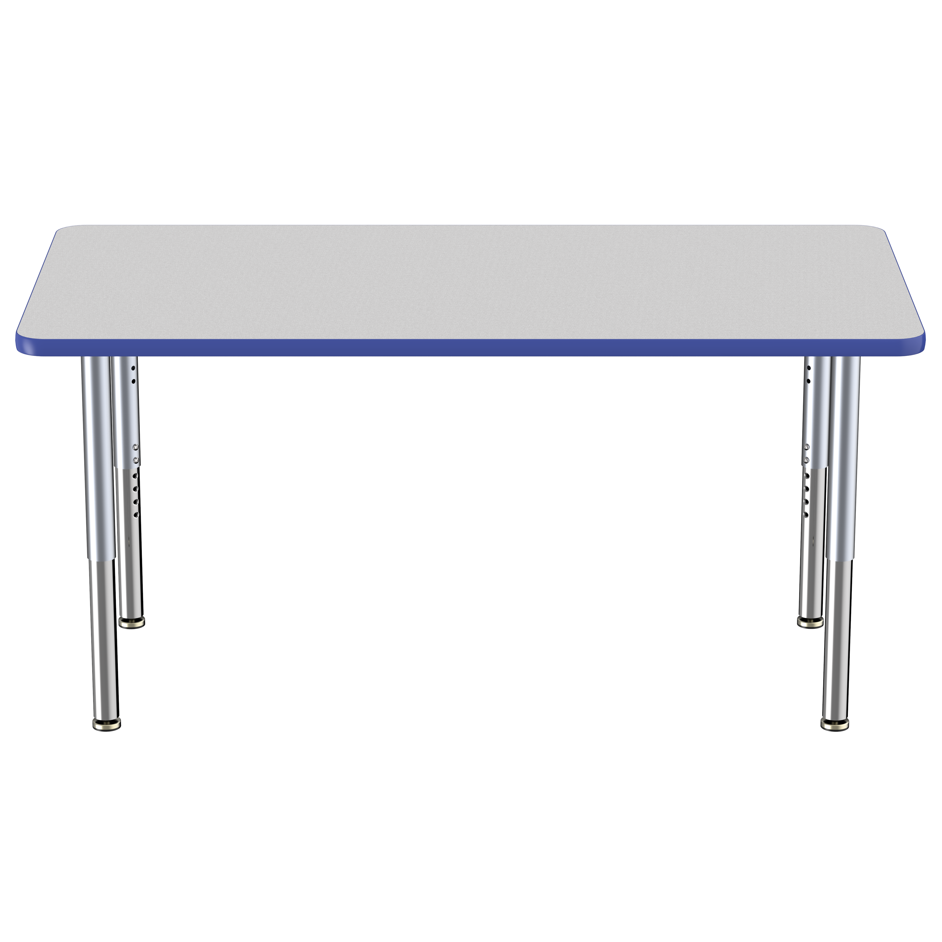 30" x 60" Rectangle Thermofused Activity Table with Adjustable Super Legs - Gray/Blue/Silver
