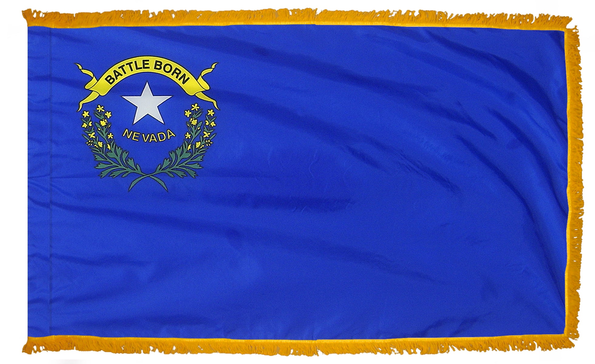 Nebraska State Flag 4x6 ft. Nylon with Pole Sleeve and Gold Fringe for Parades, and Indoor Display