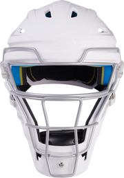 Rawlings Mach Matte 2-Tone Hockey Style Senior Catchers Helmet - White/White