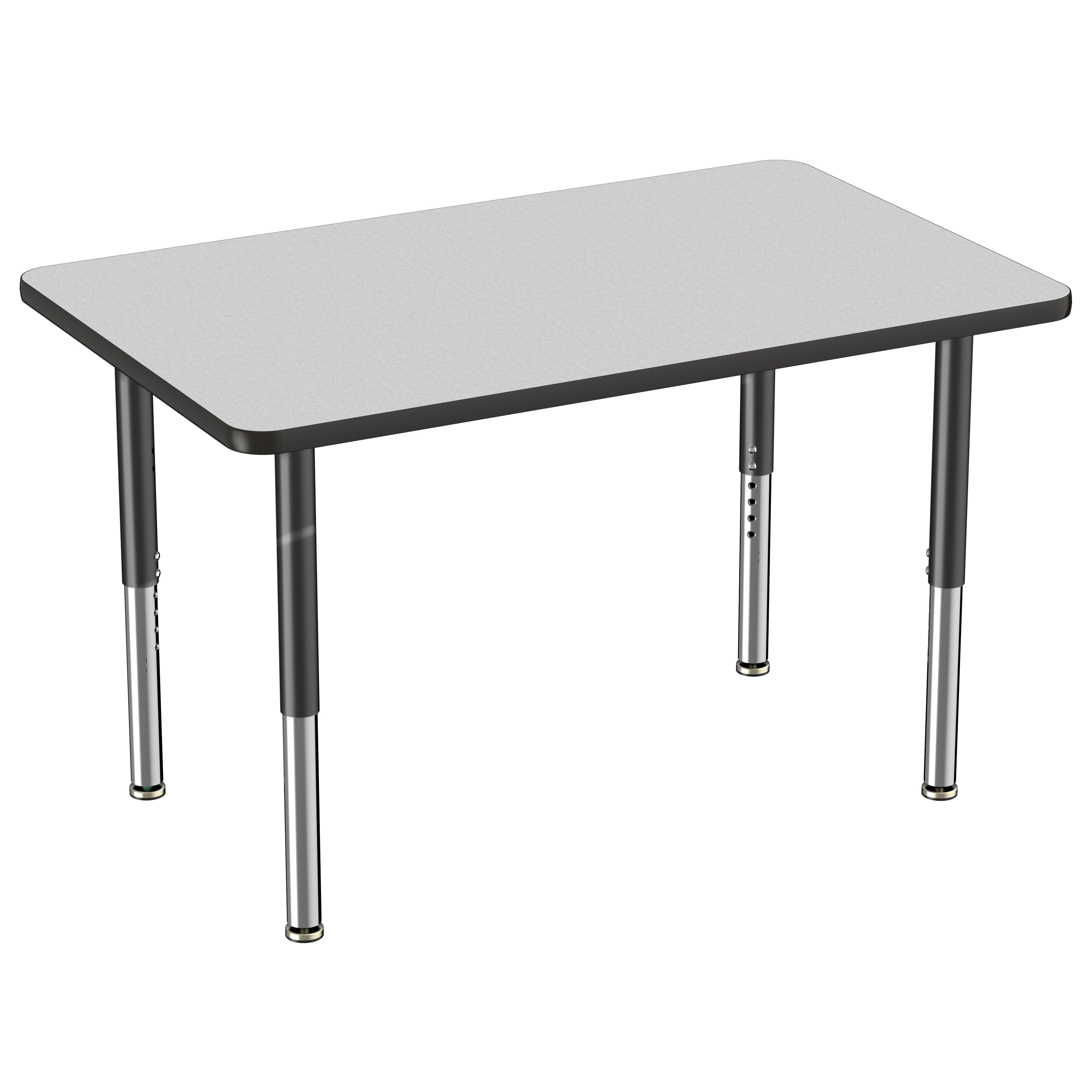 30" x 48" Rectangle Thermofused Activity Table with Adjustable Super Legs - Gray/Black