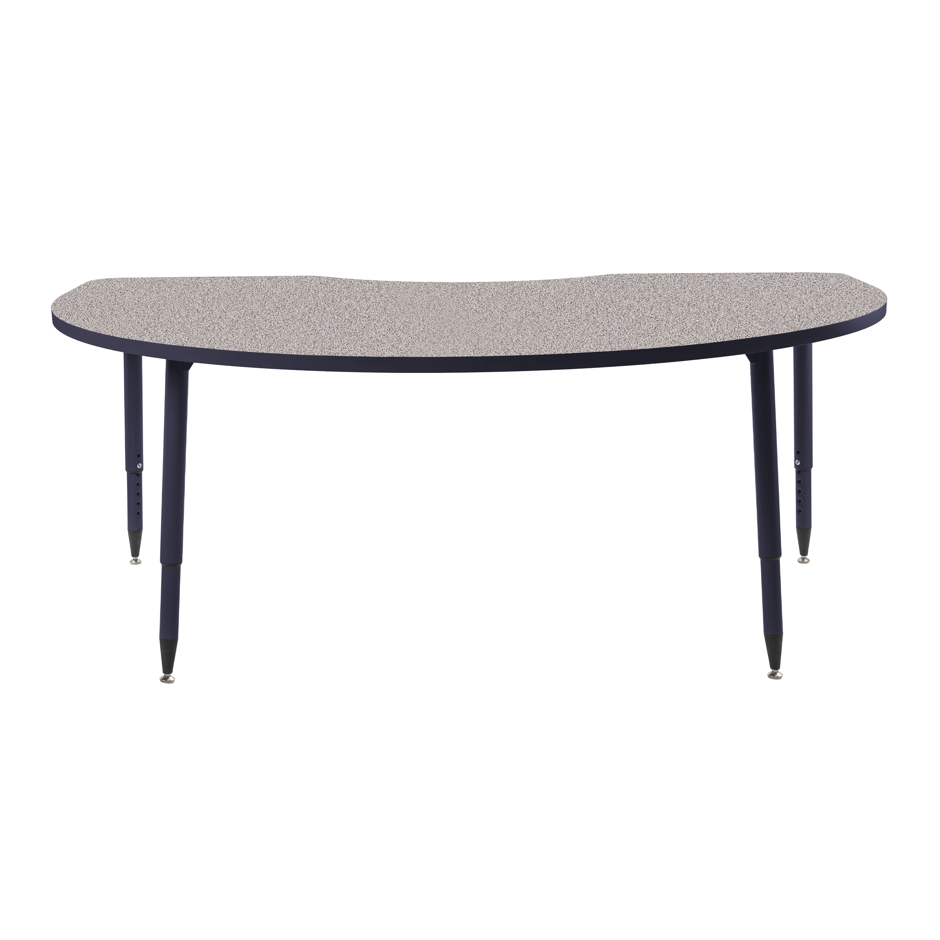 Adapte 48" x 72" Kidney Thermofused Activity Table with Adjustable Tapered Legs - Gray/Navy