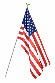 U.S. Flag Set with 6' 3-Section Aluminum Pole with American Flag, 3' x 5', Nylon SolarGuard Nyl-Glo