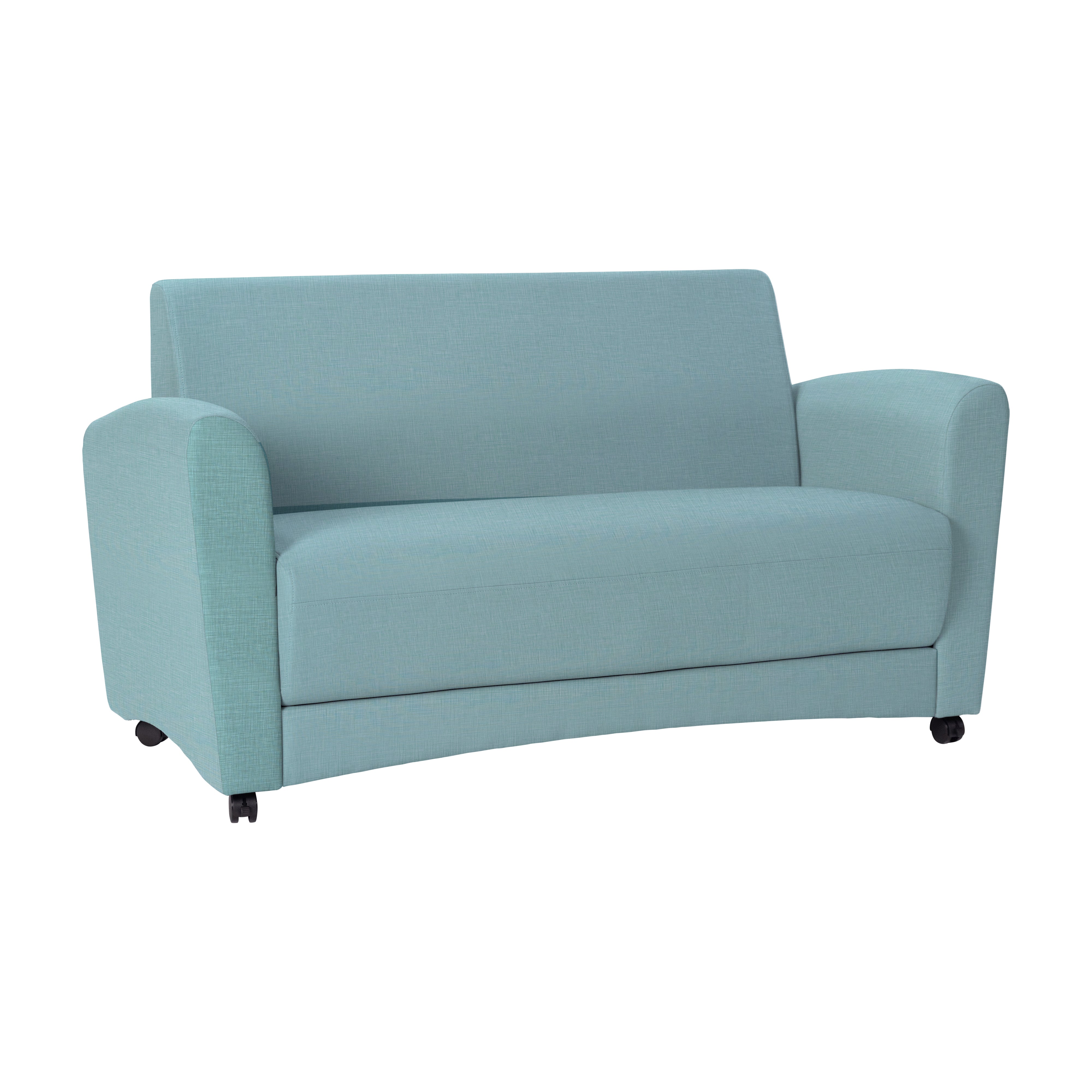 Pro Series Upholstered Mobile Common Area Sofa - Sky Blue Crosshatch
