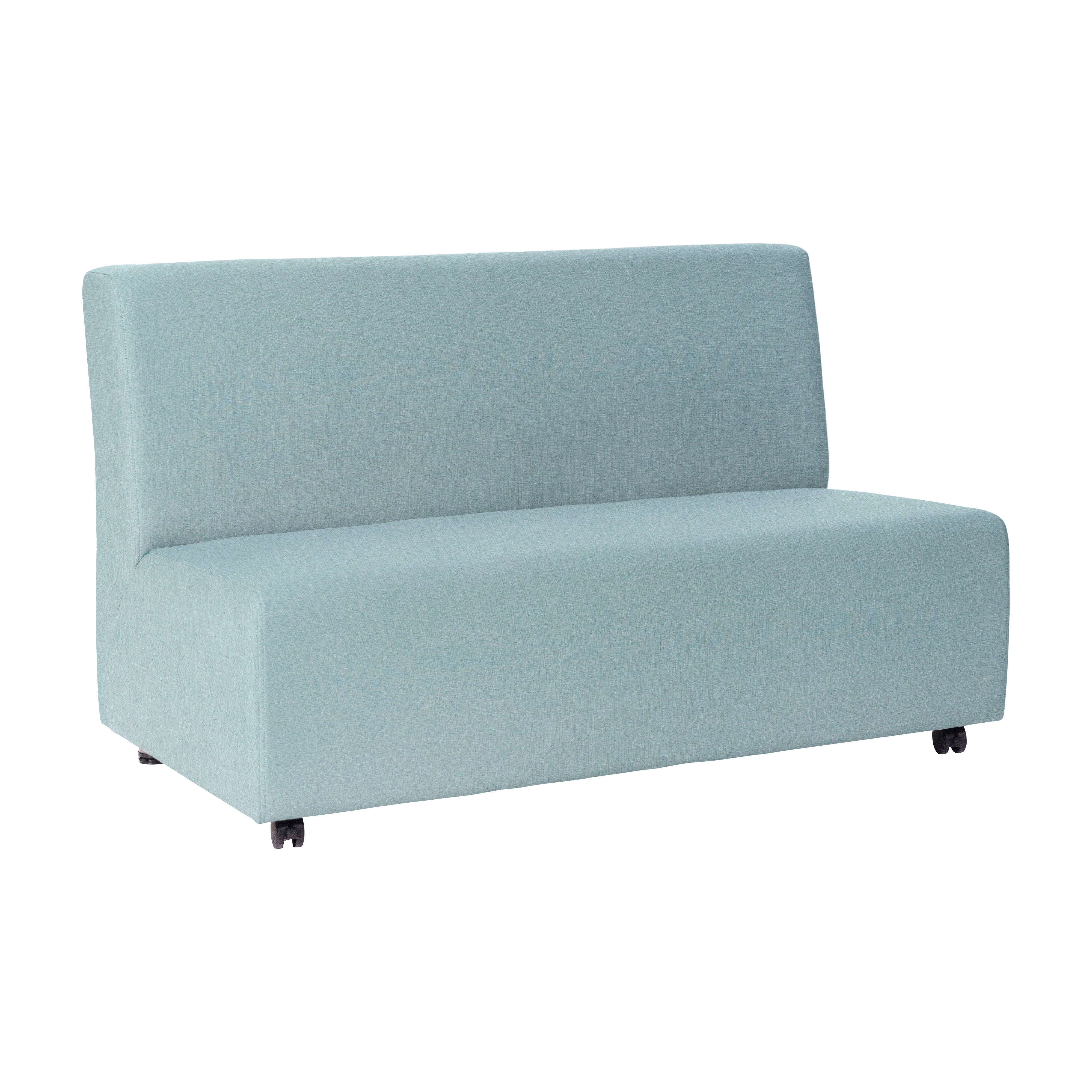 Pro Series Upholstered Armless Mobile Sofa - Sky Blue Crosshatch