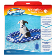 SwimWays Paddle Paws Spring Float Dog Raft, Portable Inflatable Dog Pool Floats with Carrying Case, Small 0-65 lbs, Blue