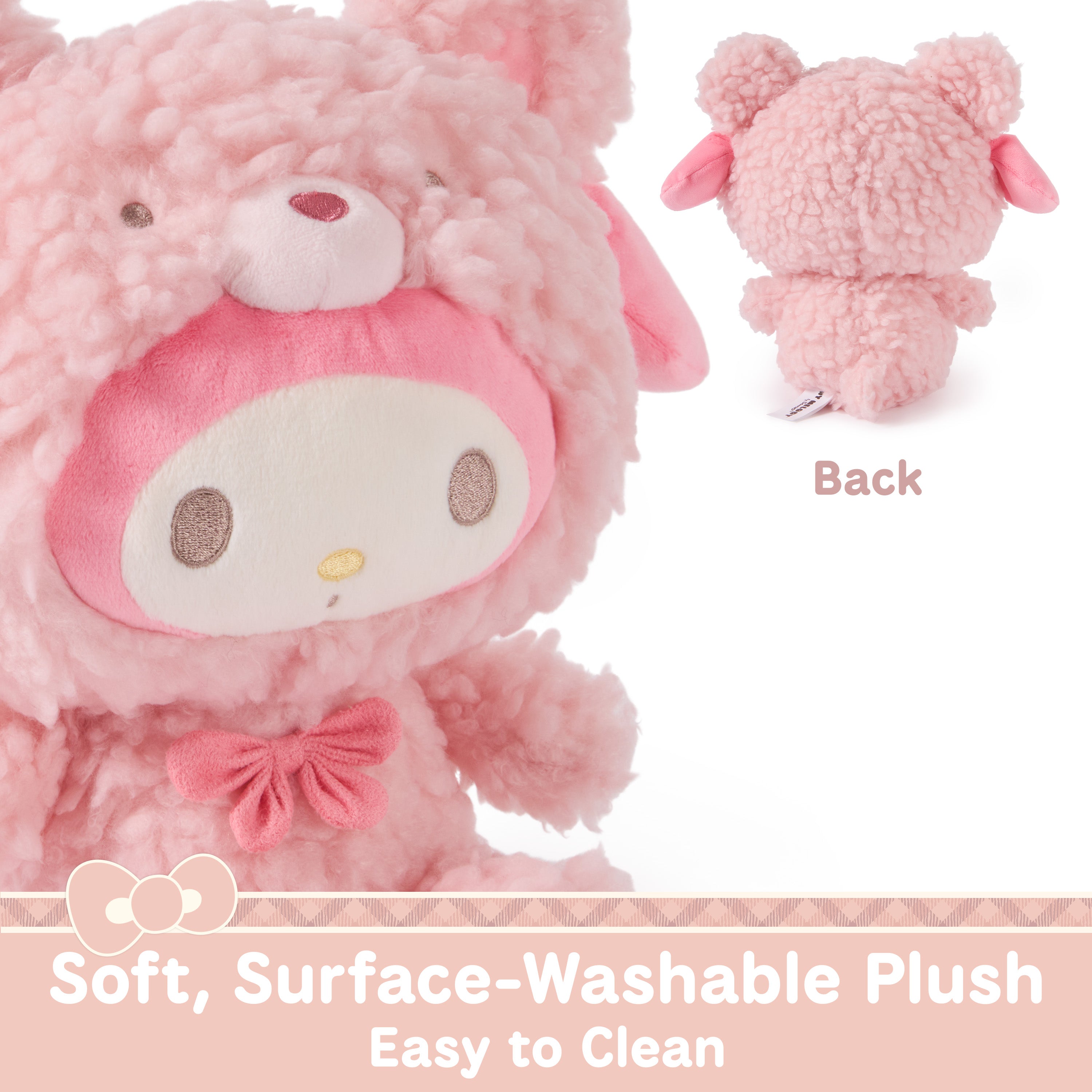 GUND Sanrio Official Hello Kitty and Friends My Melody Café Latte Teddy Bear Plush, Collectible Plush Toy, Stuffed Animal for Ages 1 and Up, Pink, 10”