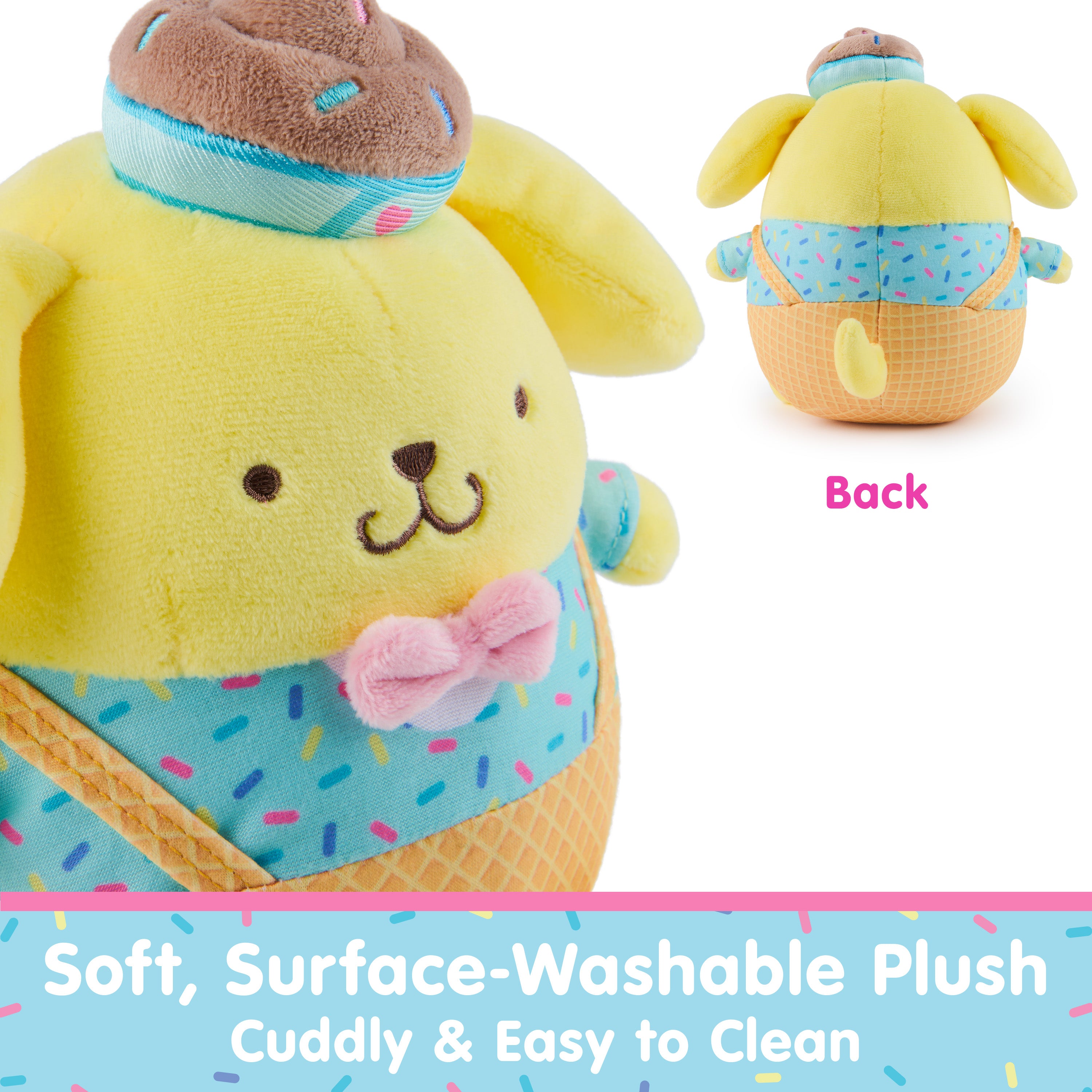 GUND Sanrio Hello Kitty and Friends Pompompurin Ice Cream Plush, Stuffed Animal for Ages 1 and Up, Yellow, 6”