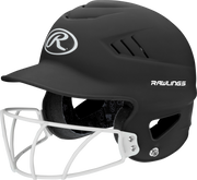 Rawlings Coolflo Highlighter Osfm Batting Helmet With Softball Face Guard - Black