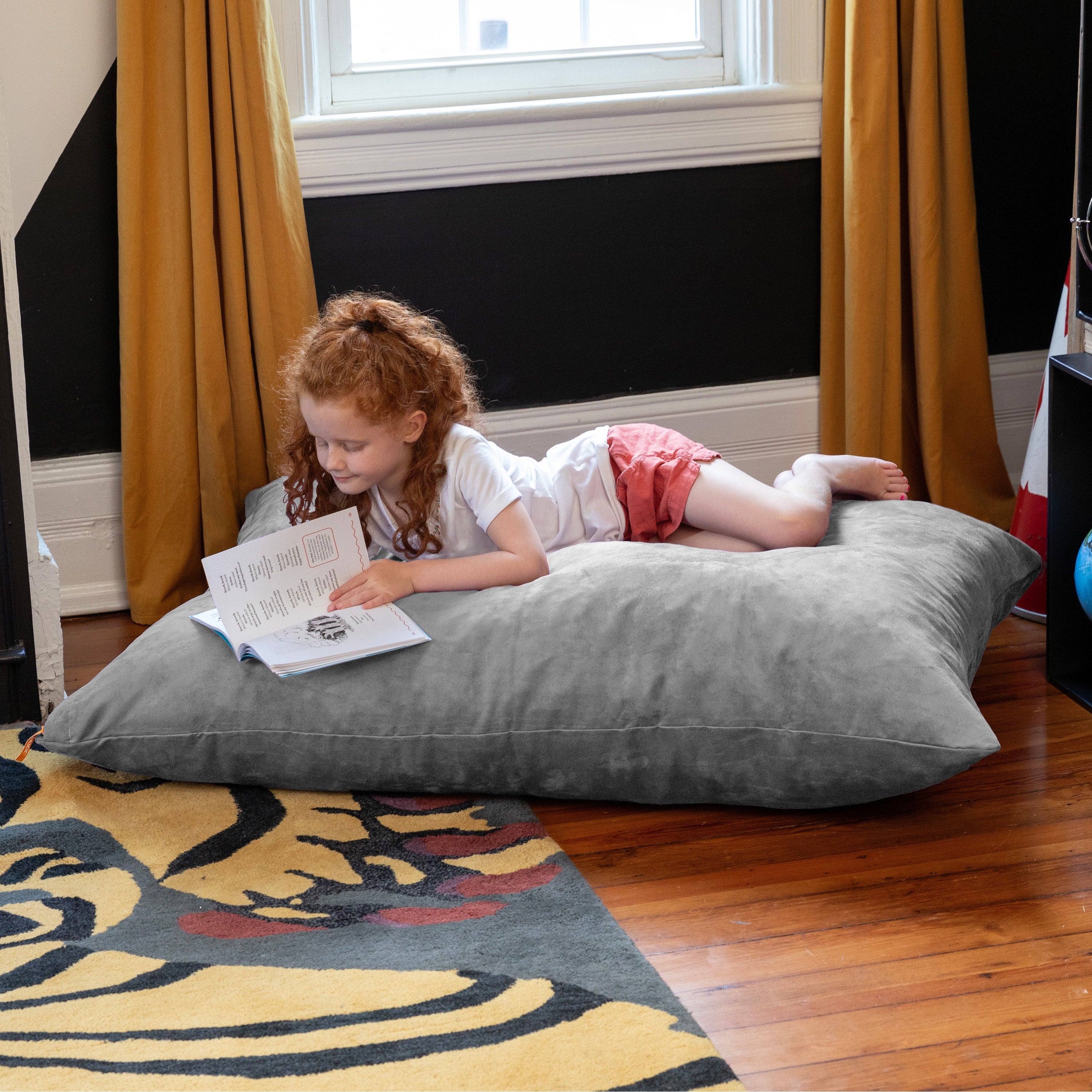 Jaxx 3.5 Ft Pillow Saxx Kids Bean Bag, Platinum