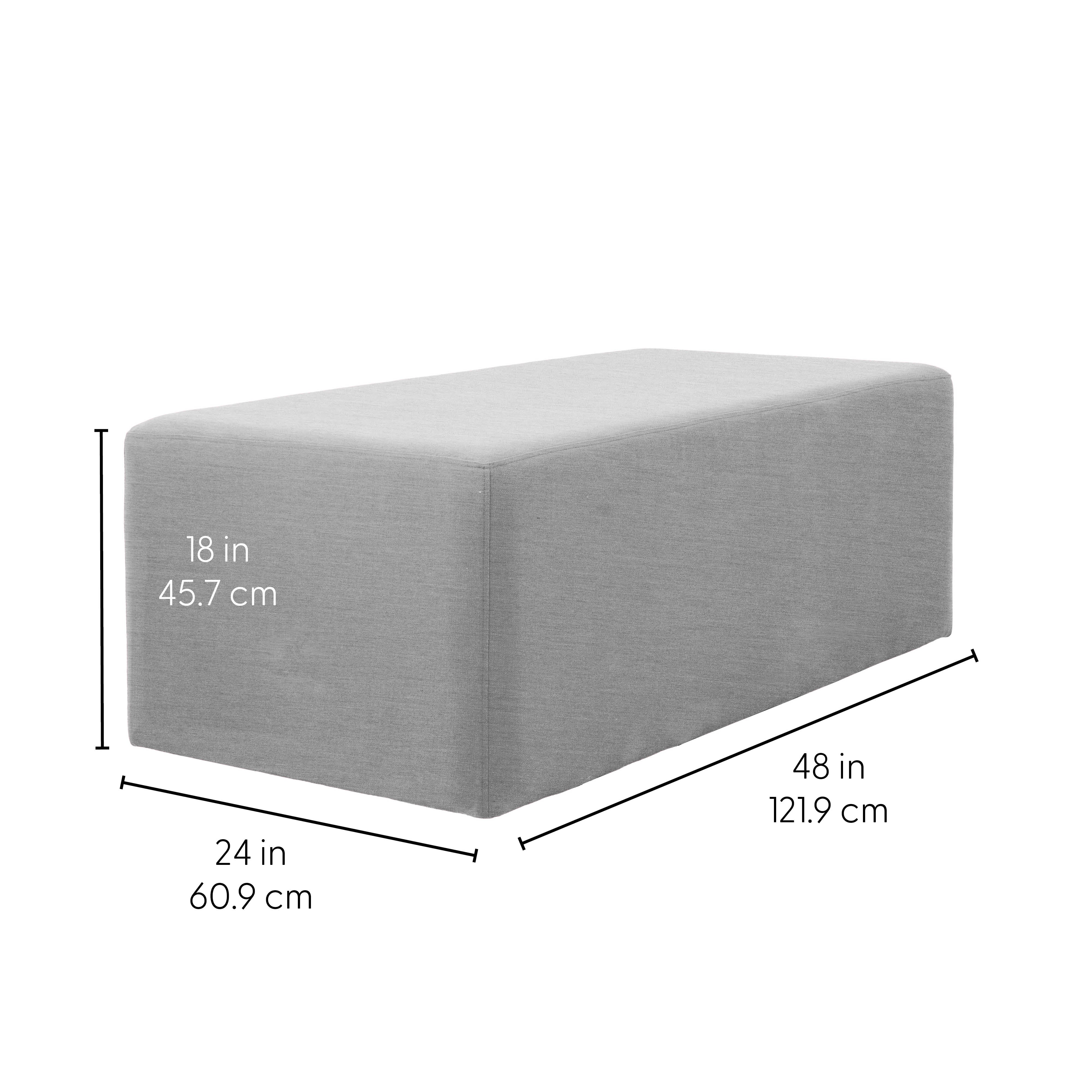 Outdoor 24" x 48" Rectangle Ottoman with Sunbrella®, 18" H - Canvas Granite