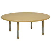 48" Round T-Molding Activity Table with Adjustable Tiny Tot Legs - Maple/Sand