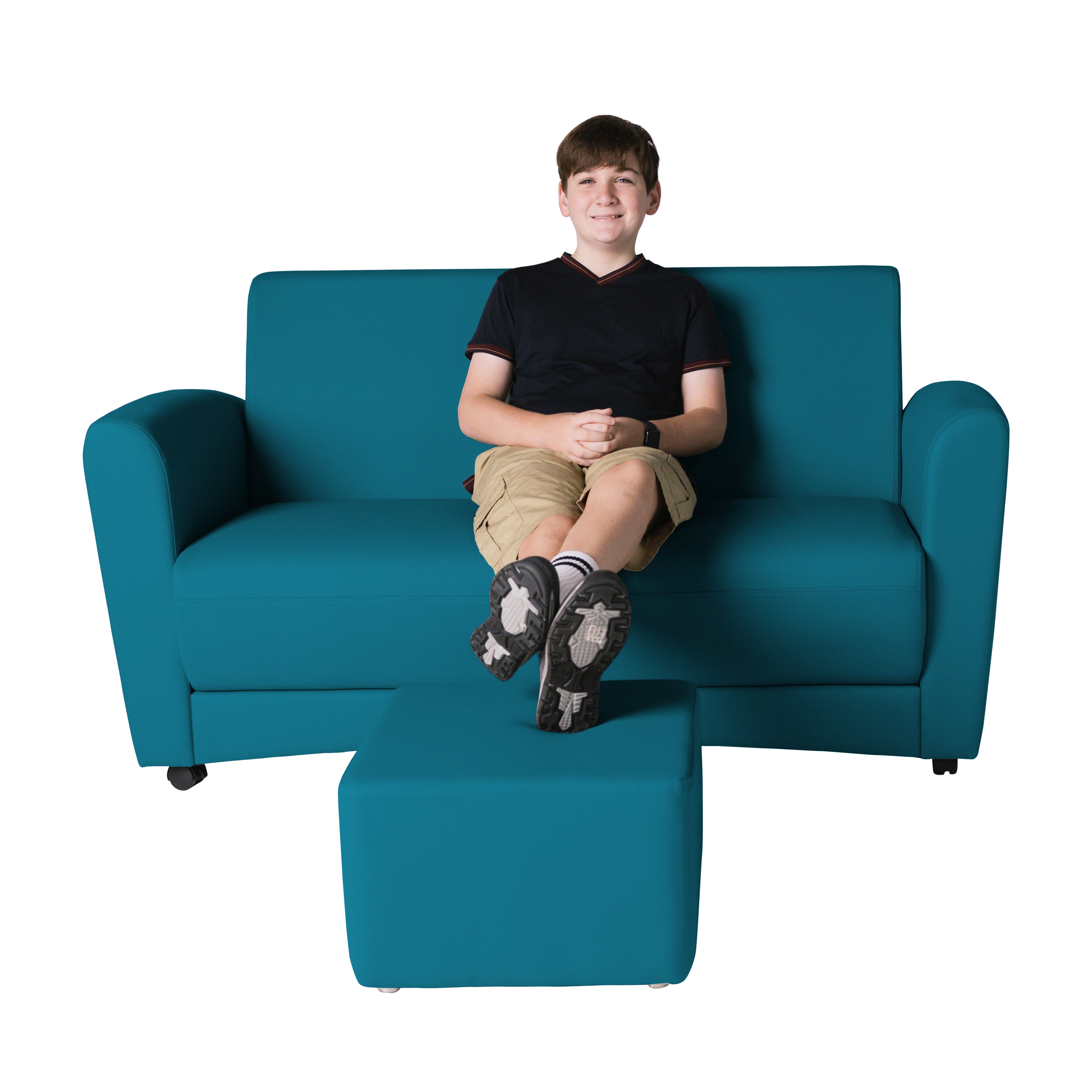 Pro Series Upholstered Mobile Common Area Sofa - Teal